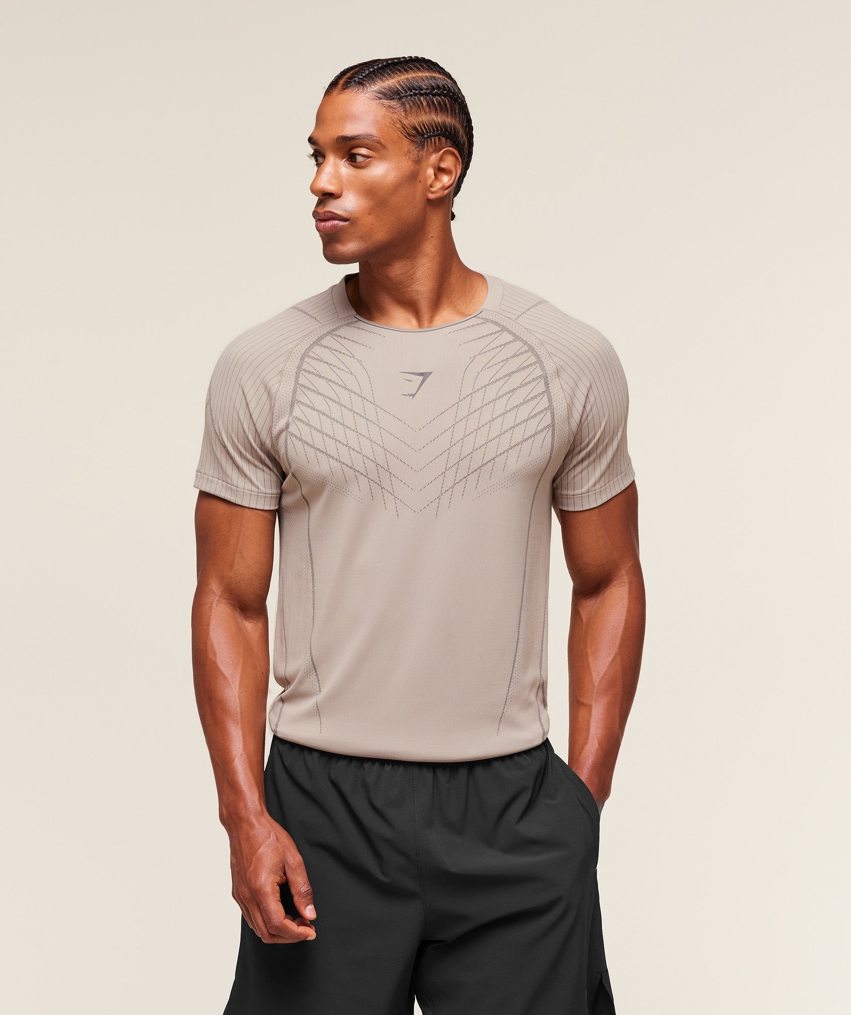 Gymshark Apex Seamless T-Shirt - Mushroom Grey/Pitch Grey