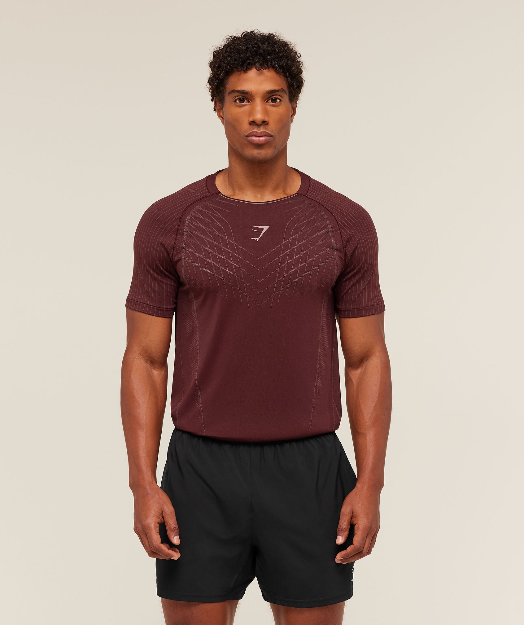 Gymshark Apex Seamless T-Shirt - Rich Maroon/Chestnut Pink