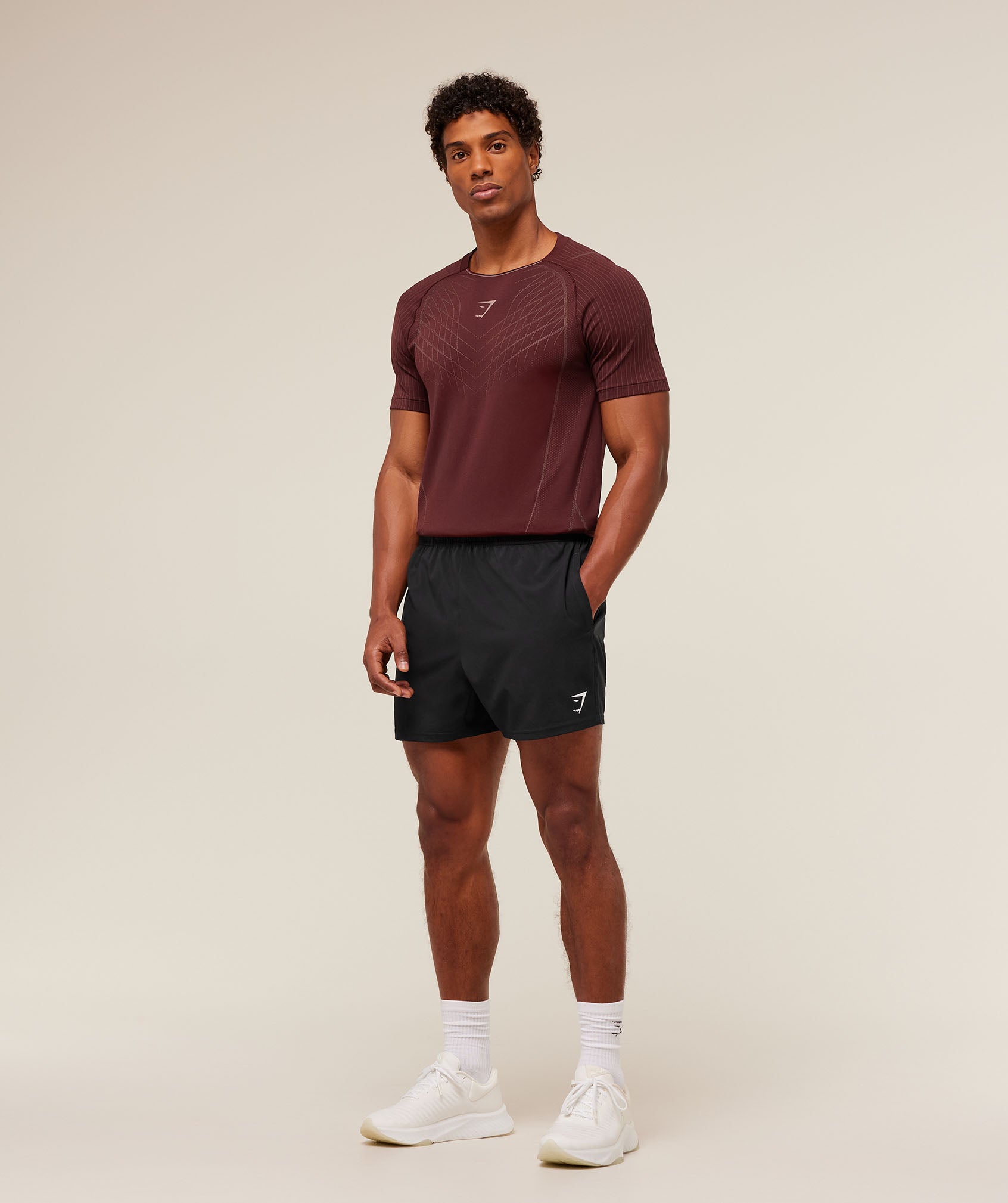 Gymshark Apex Seamless T-Shirt - Rich Maroon/Chestnut Pink