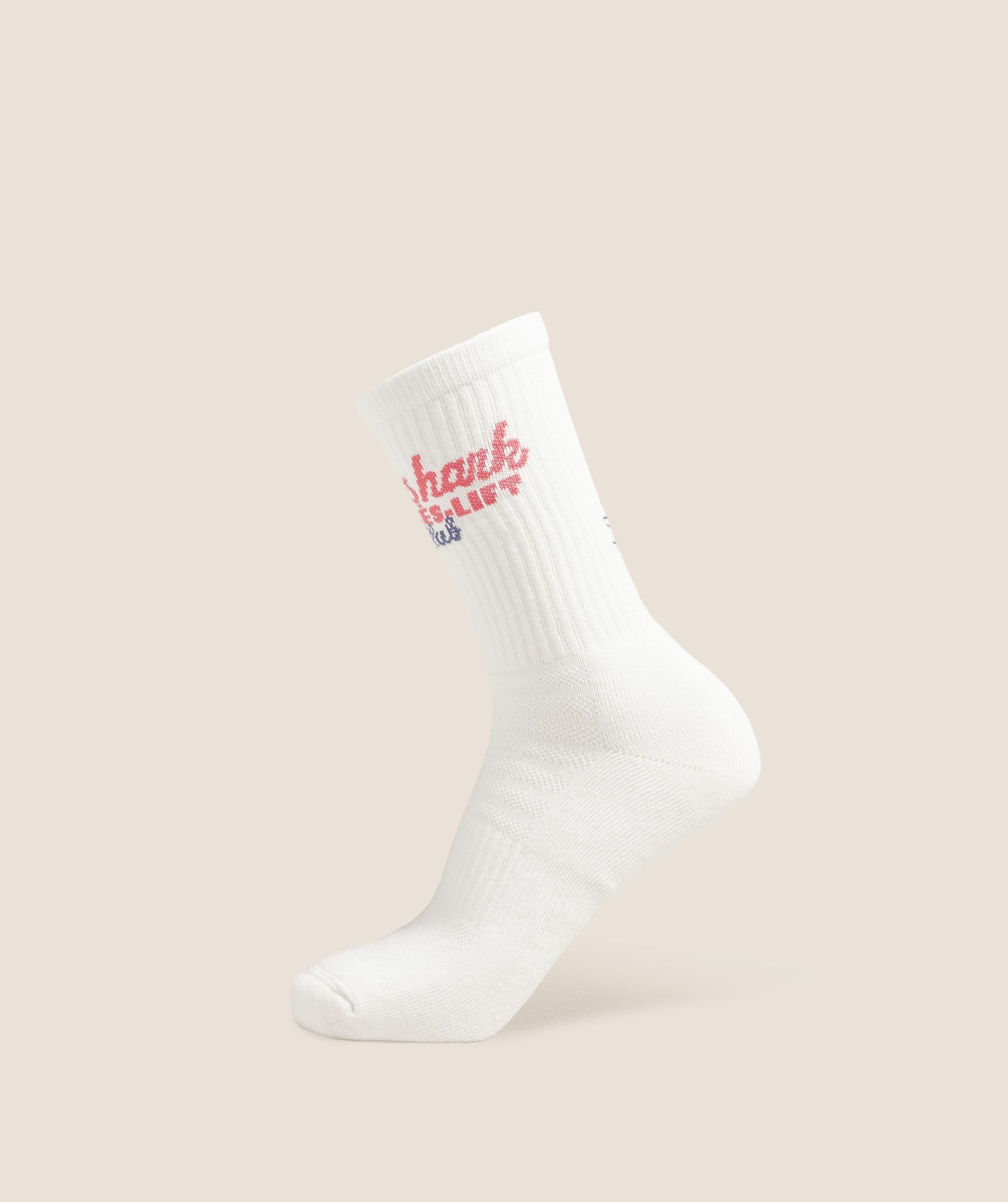 Gymshark Apres Lift Graphic Crew Sock Single - Soft White