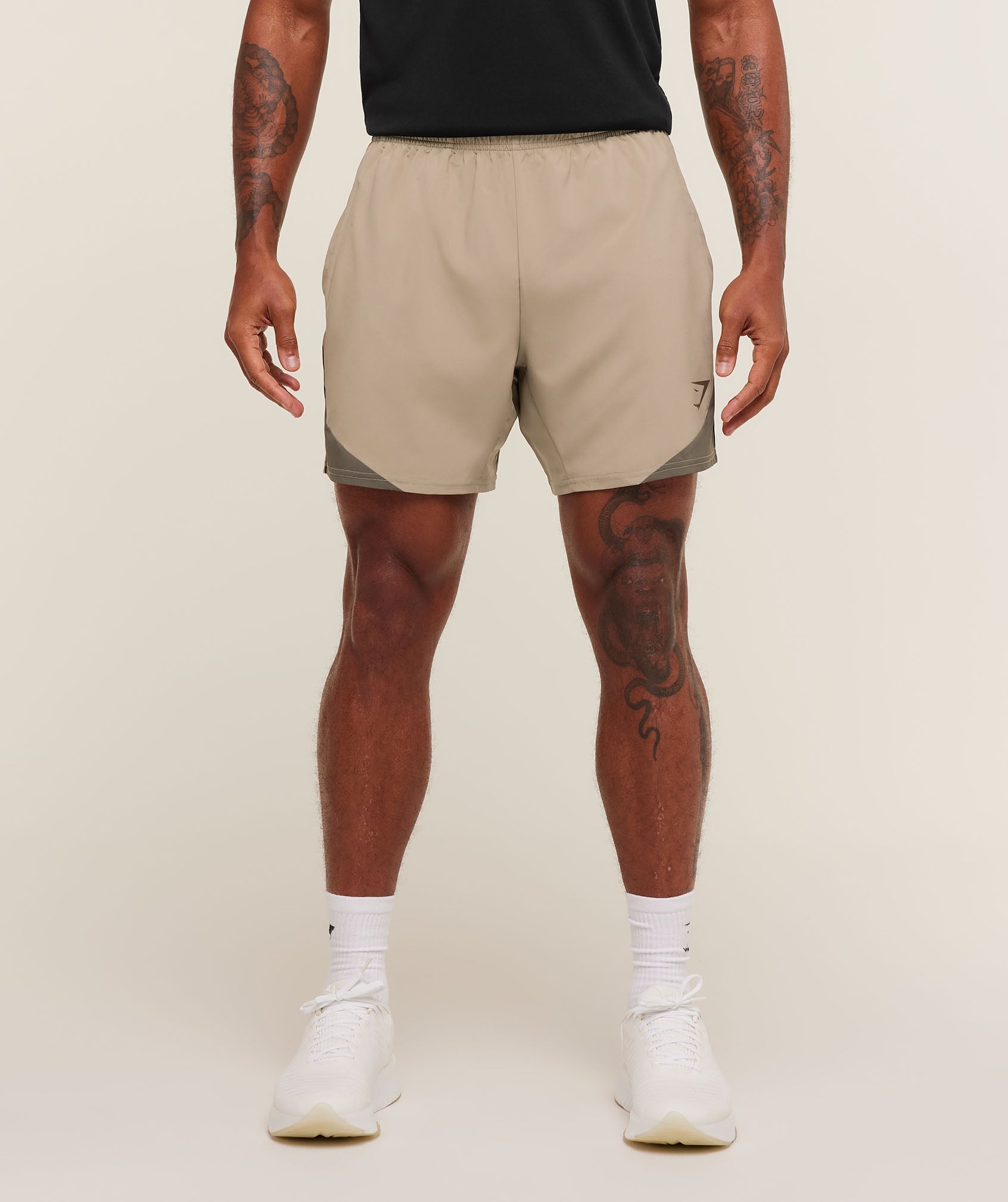 Gymshark Arrival Block 6" Shorts - Cement Brown