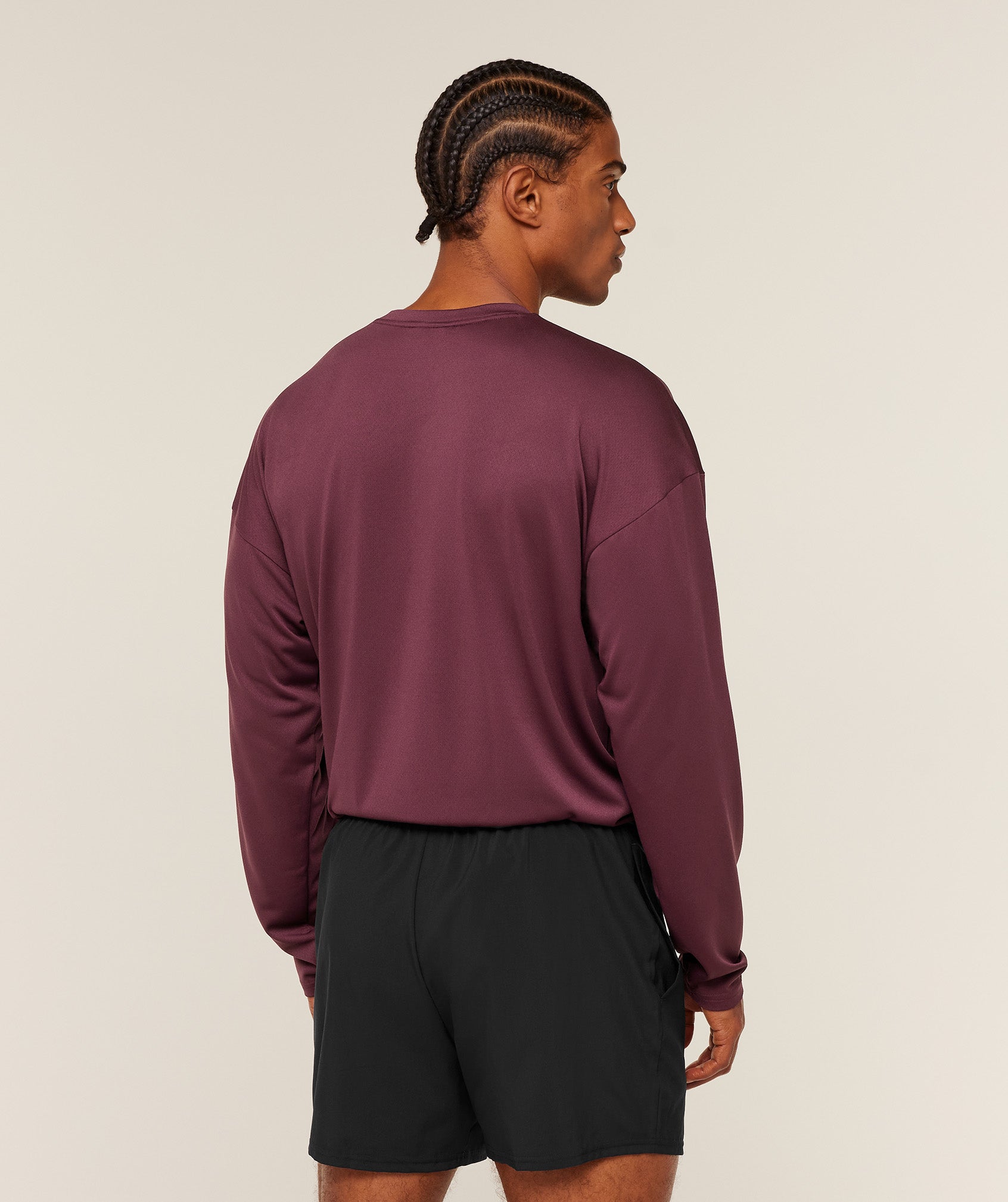 Gymshark Arrival Oversized Long Sleeve T-Shirt - GS Impact Burgundy