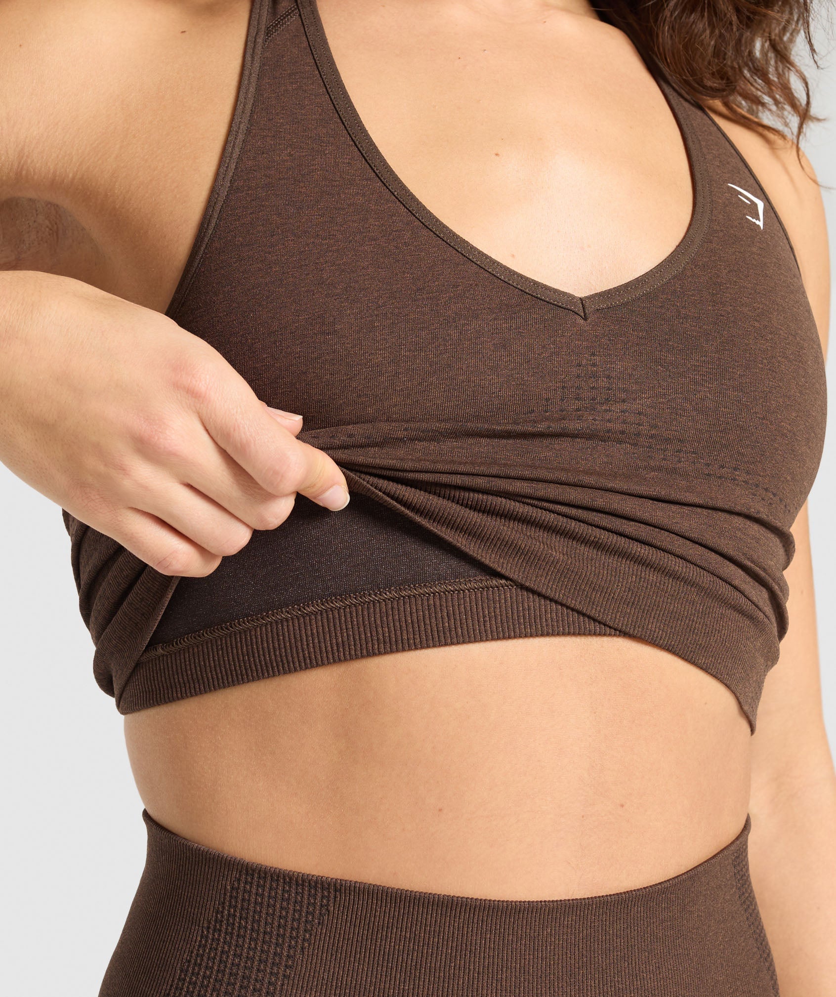Gymshark Vital Halter Neck Tank With Shelf - Espresso Marl