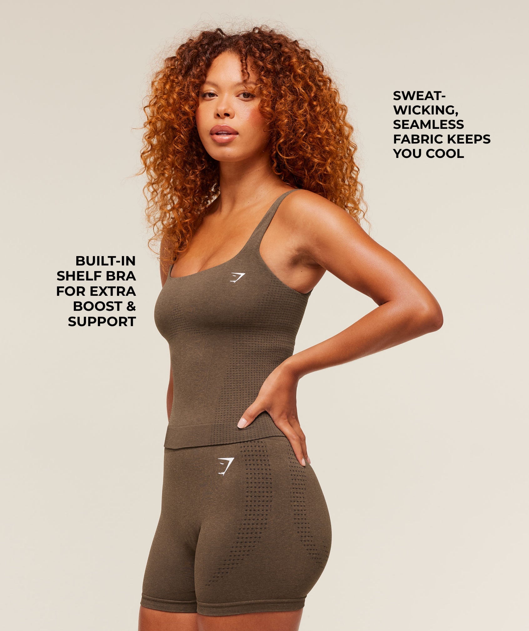 Gymshark Vital Tank With Shelf - Espresso Marl