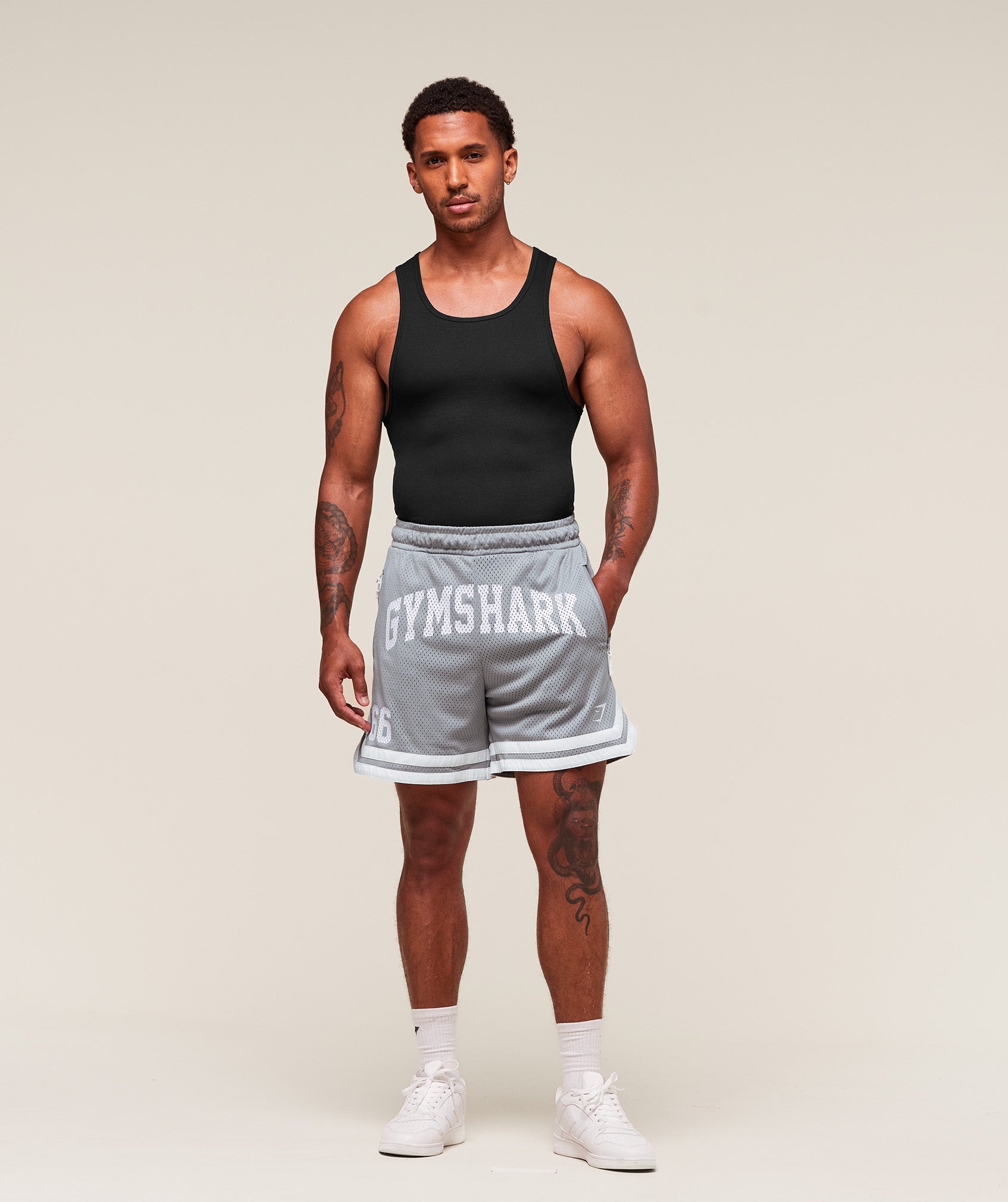 Gymshark Campus Mesh Shorts - Denim Grey