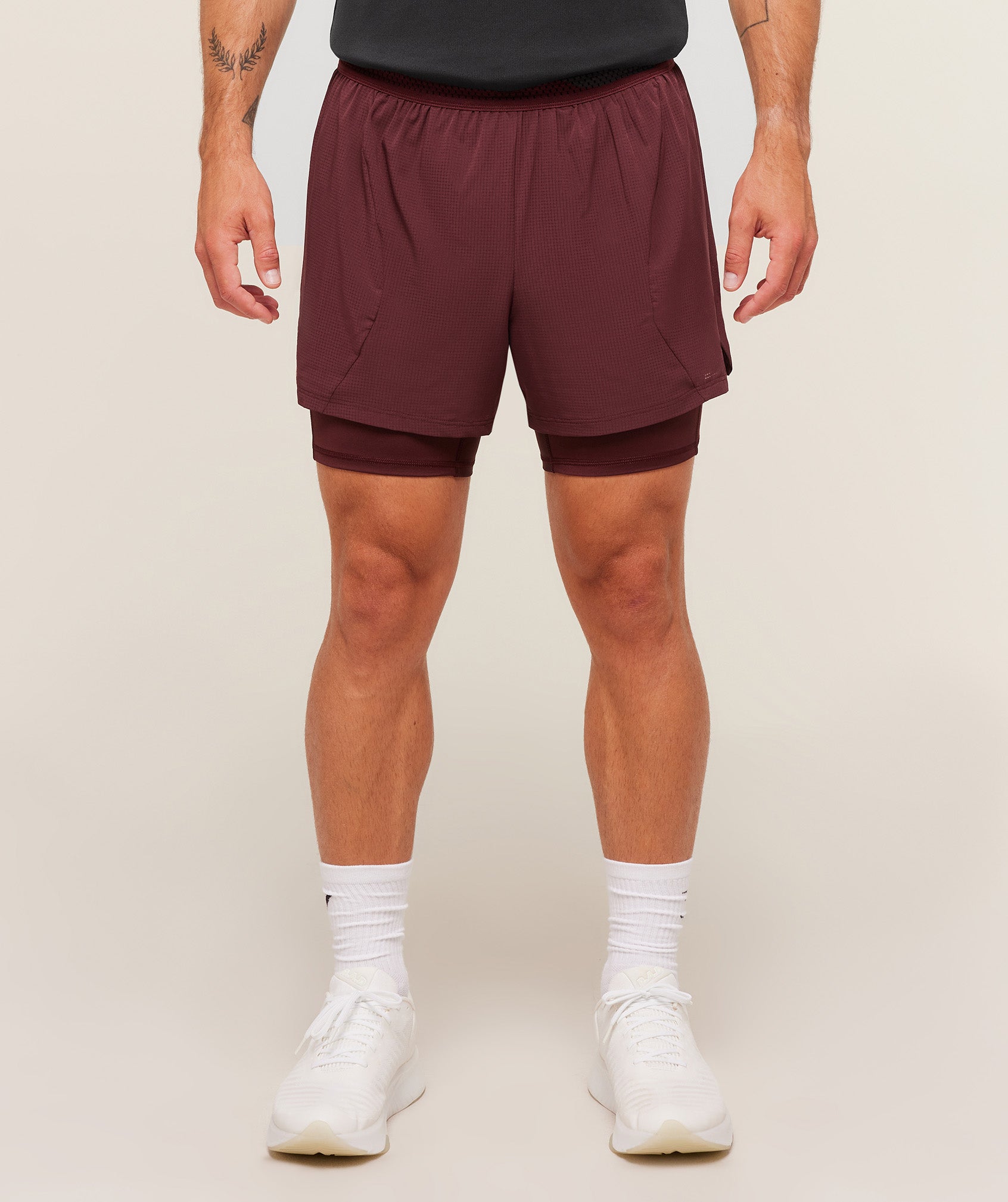 Gymshark Running 4" 2in1 Shorts - Rich Maroon