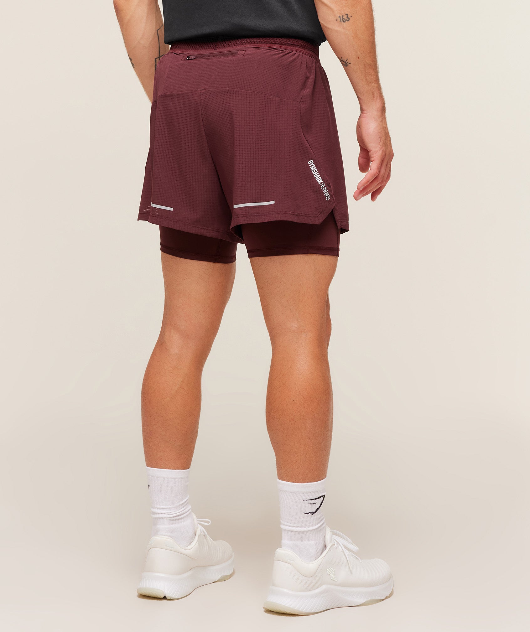 Gymshark Running 4" 2in1 Shorts - Rich Maroon