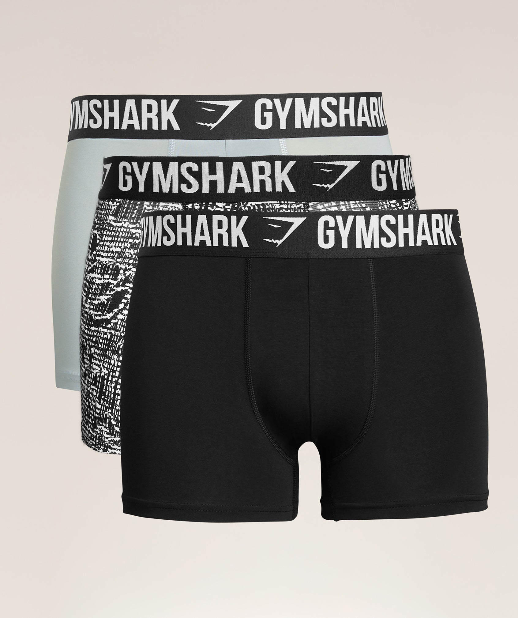 Gymshark Boxer Brief 3PK - Black/Silver Grey/White