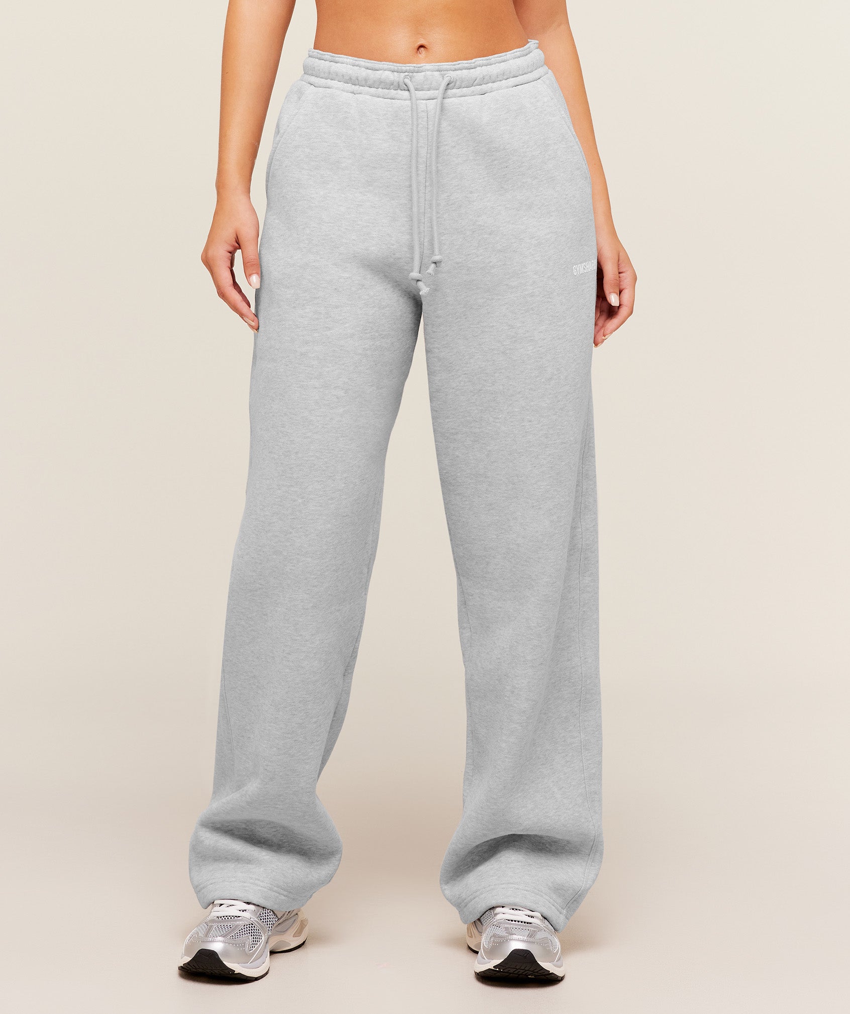 Gymshark Cosy Luxe Straight Leg Regular Joggers - Soft Grey Marl