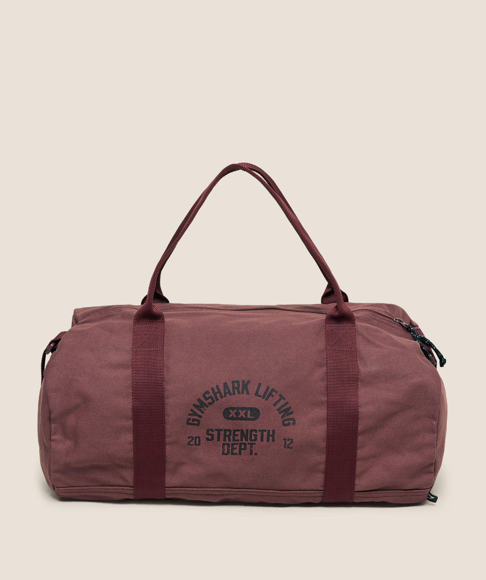 Gymshark Strength Dept Canvas Duffle Bag - Burgundy Brown