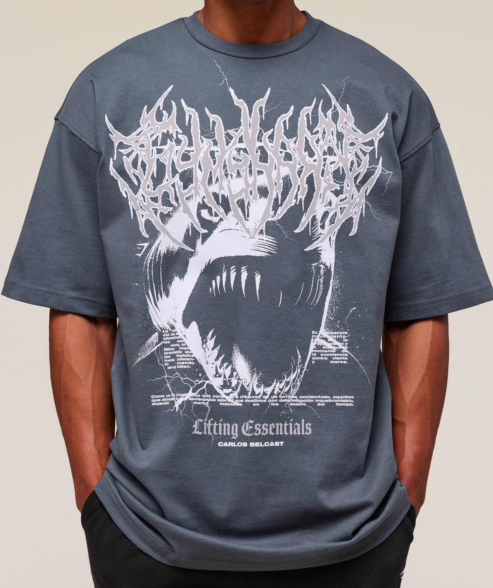 Gymshark Carlos x Rest Day Essential T-Shirt - Titanium Blue