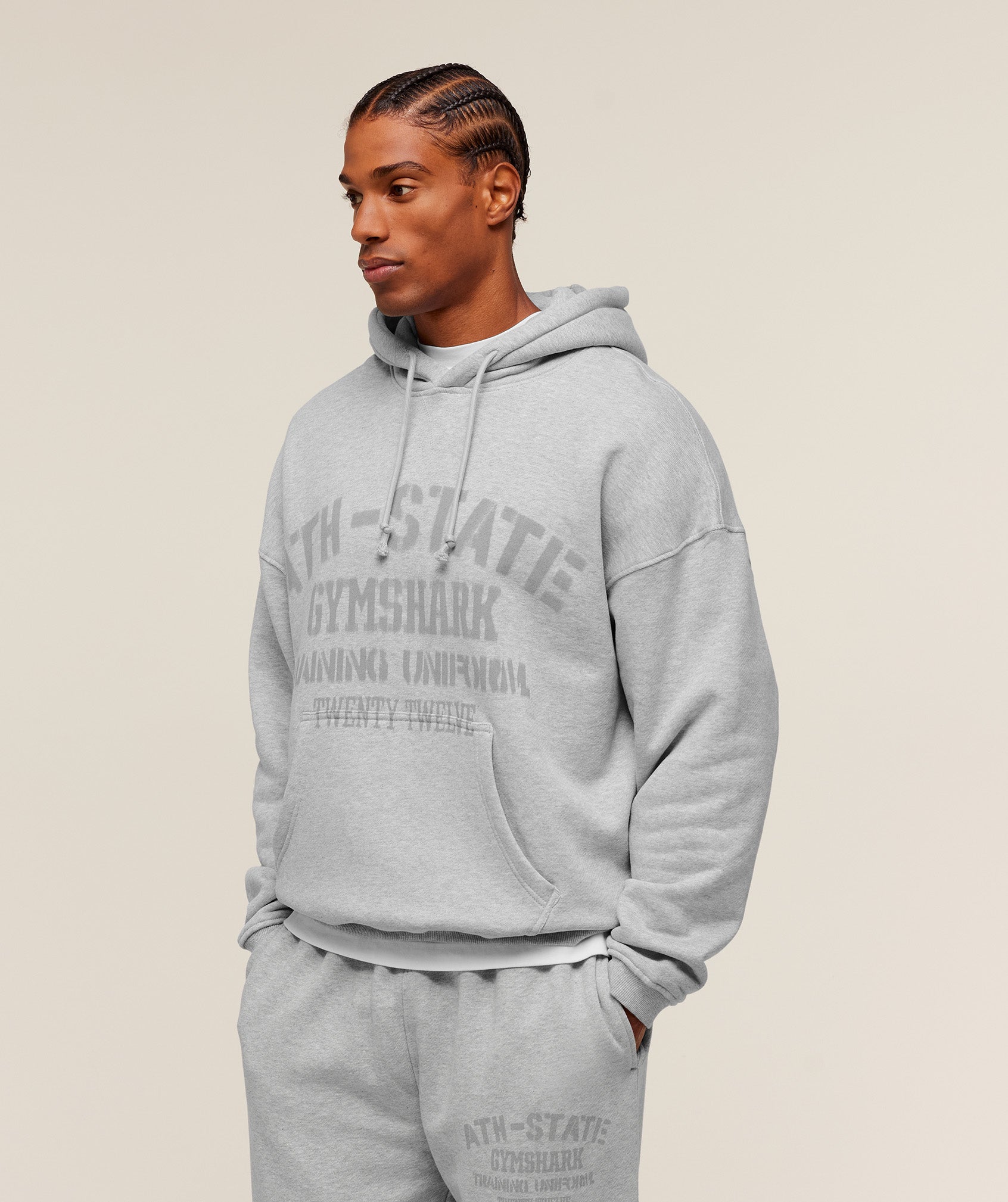 Gymshark Collegiate Hoodie - Soft Grey Marl