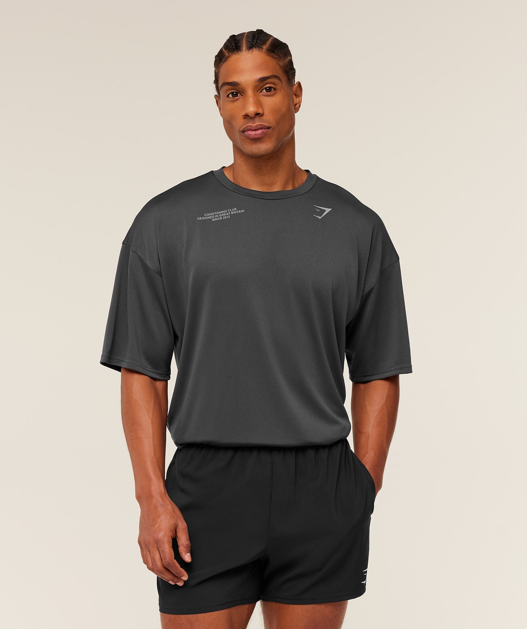 Gymshark Conditioning Club Oversized T-Shirt - GS Onyx Grey/GS Smokey Grey