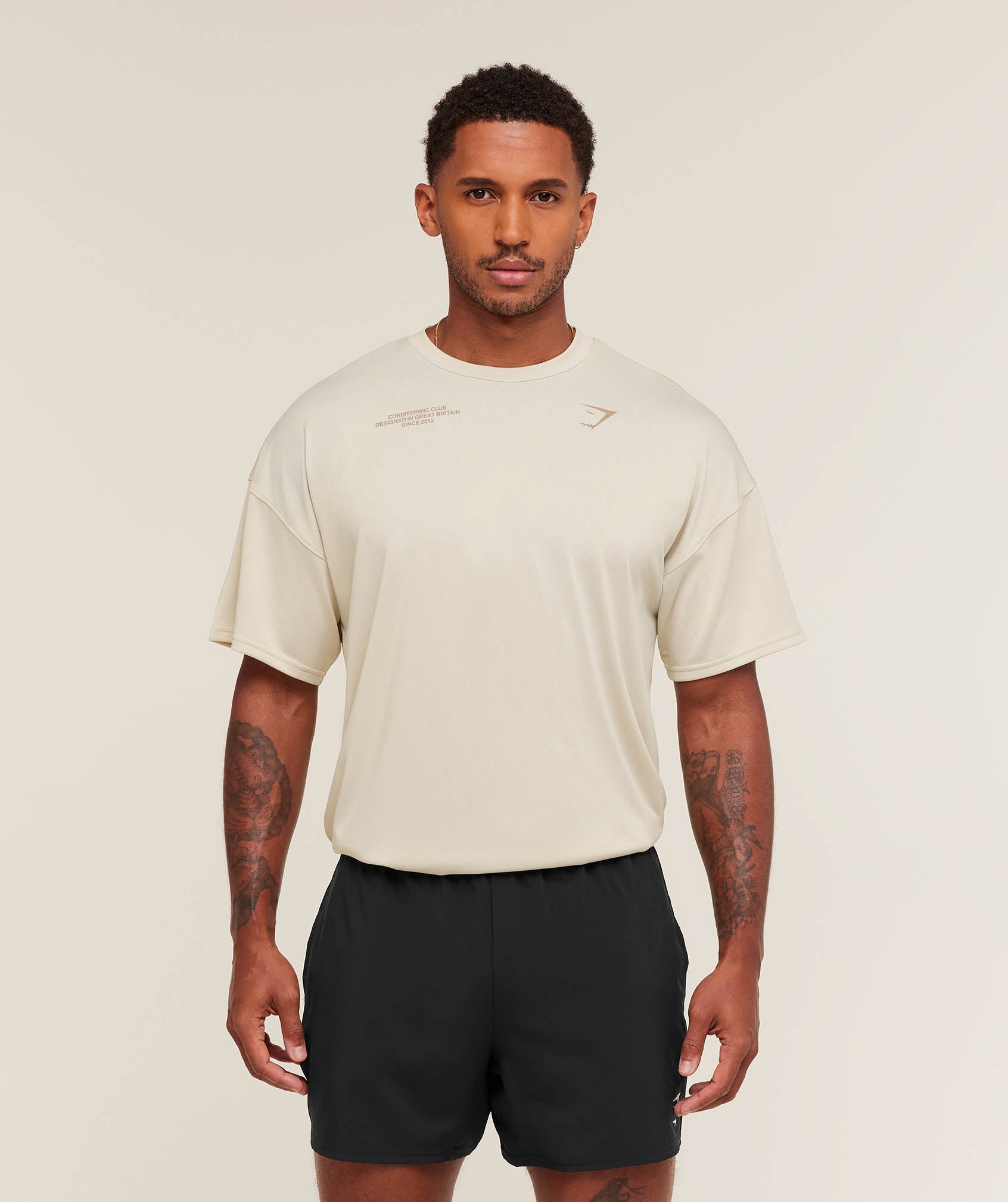 Gymshark Conditioning Club Oversized T-Shirt - Pebble Grey/Cement Brown
