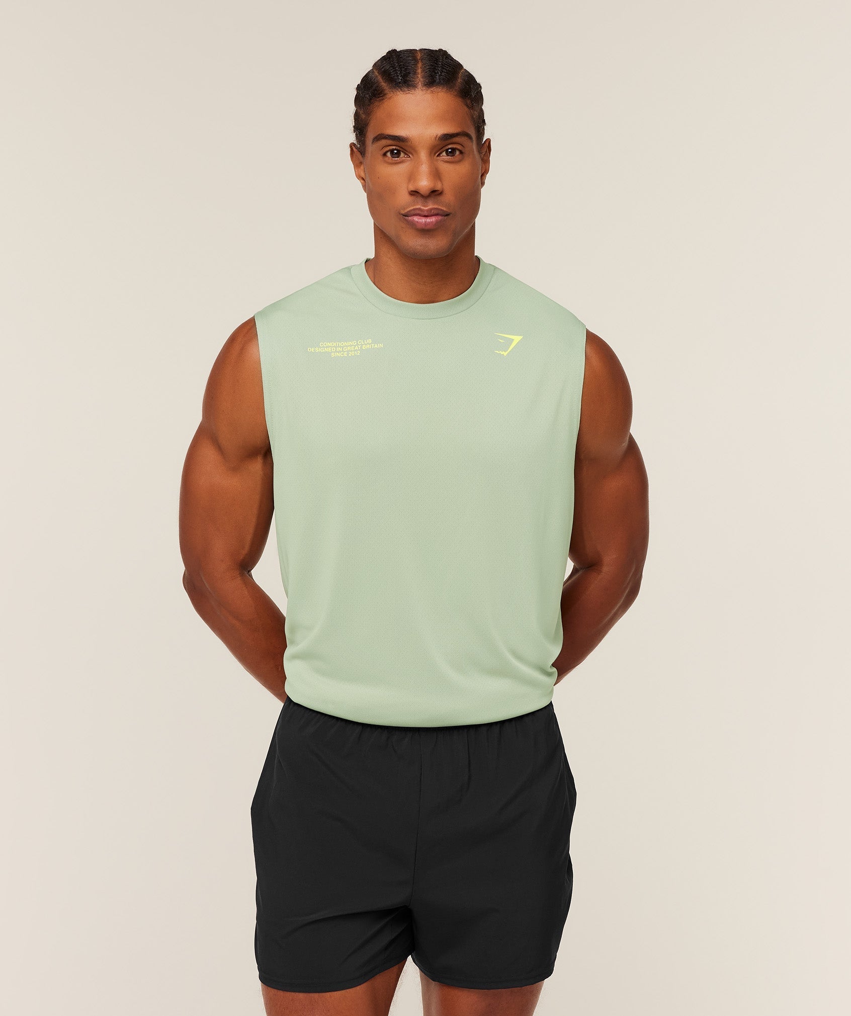 Gymshark Conditioning Club Tank - GS Haze Green/GS Sorbet Yellow