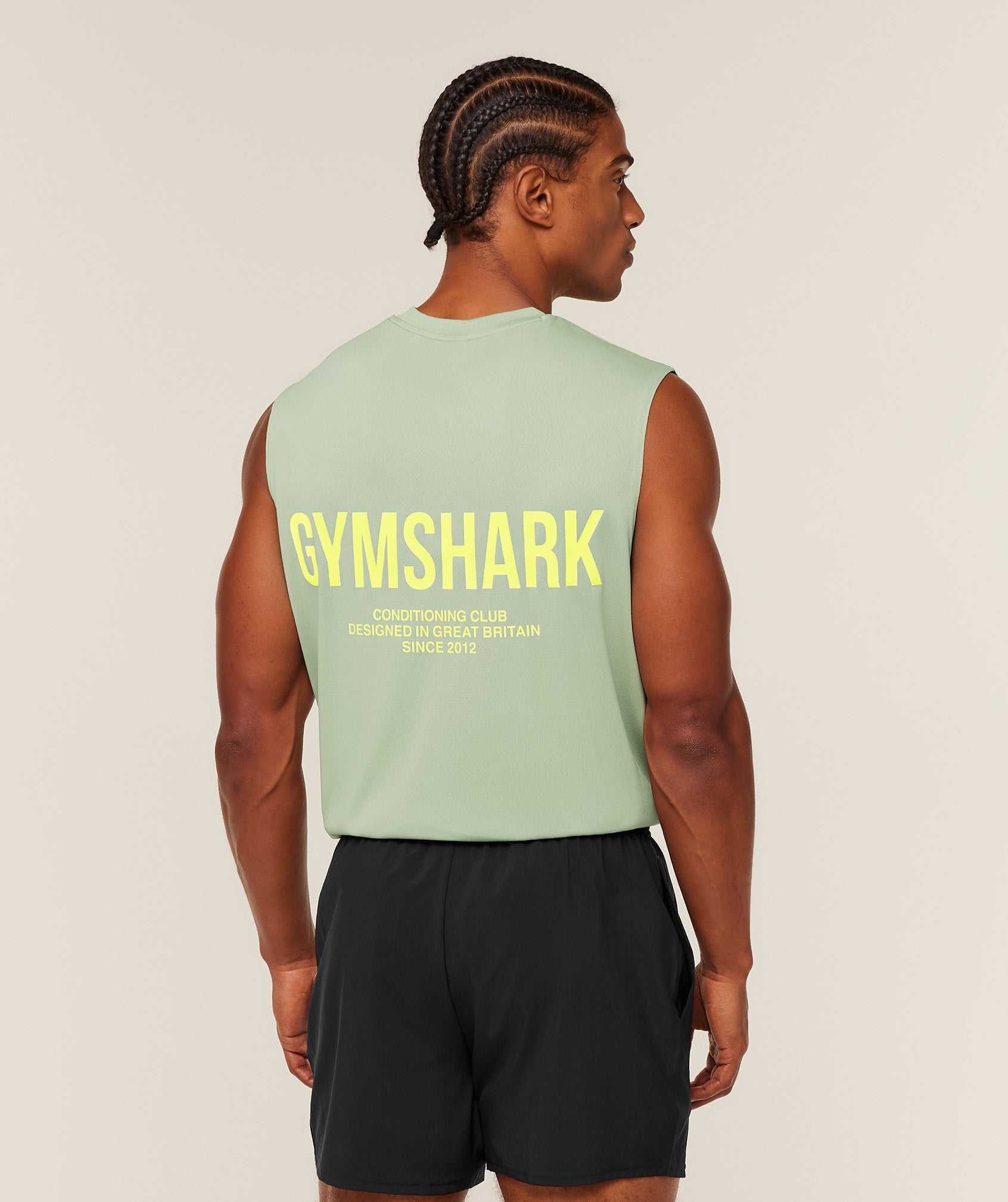 Gymshark Conditioning Club Tank - GS Haze Green/GS Sorbet Yellow
