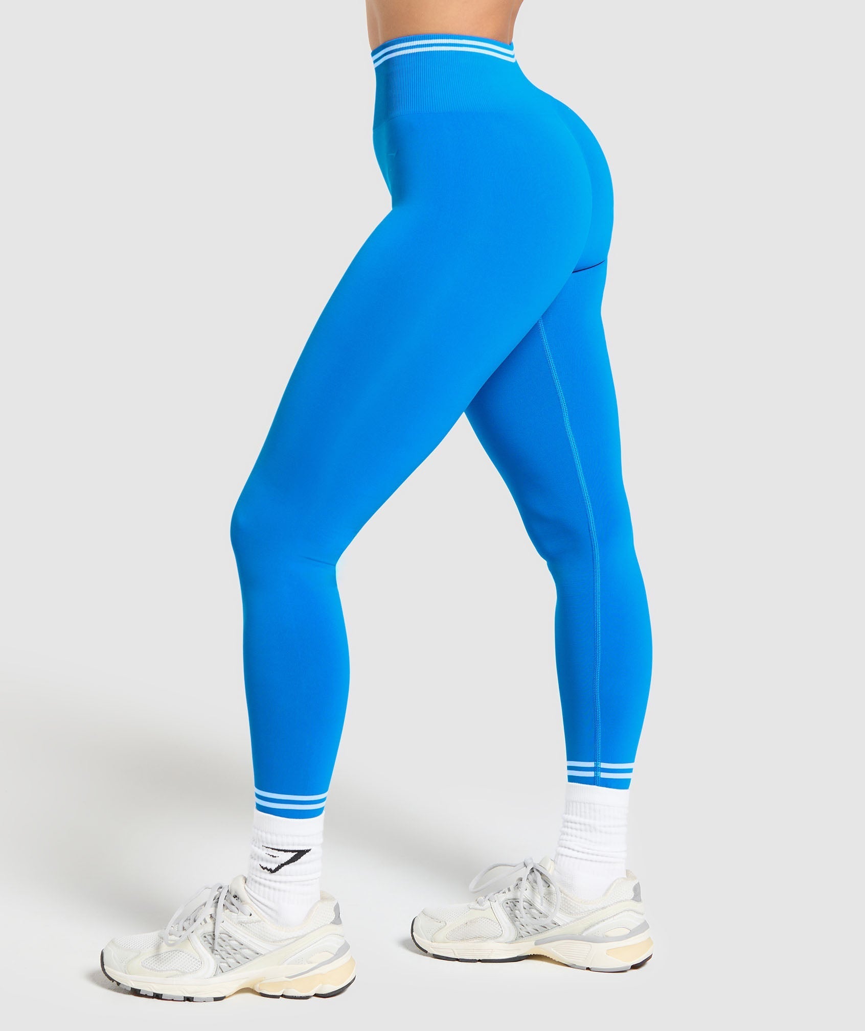 Gymshark Contrast Seamless Leggings - Barbell Blue