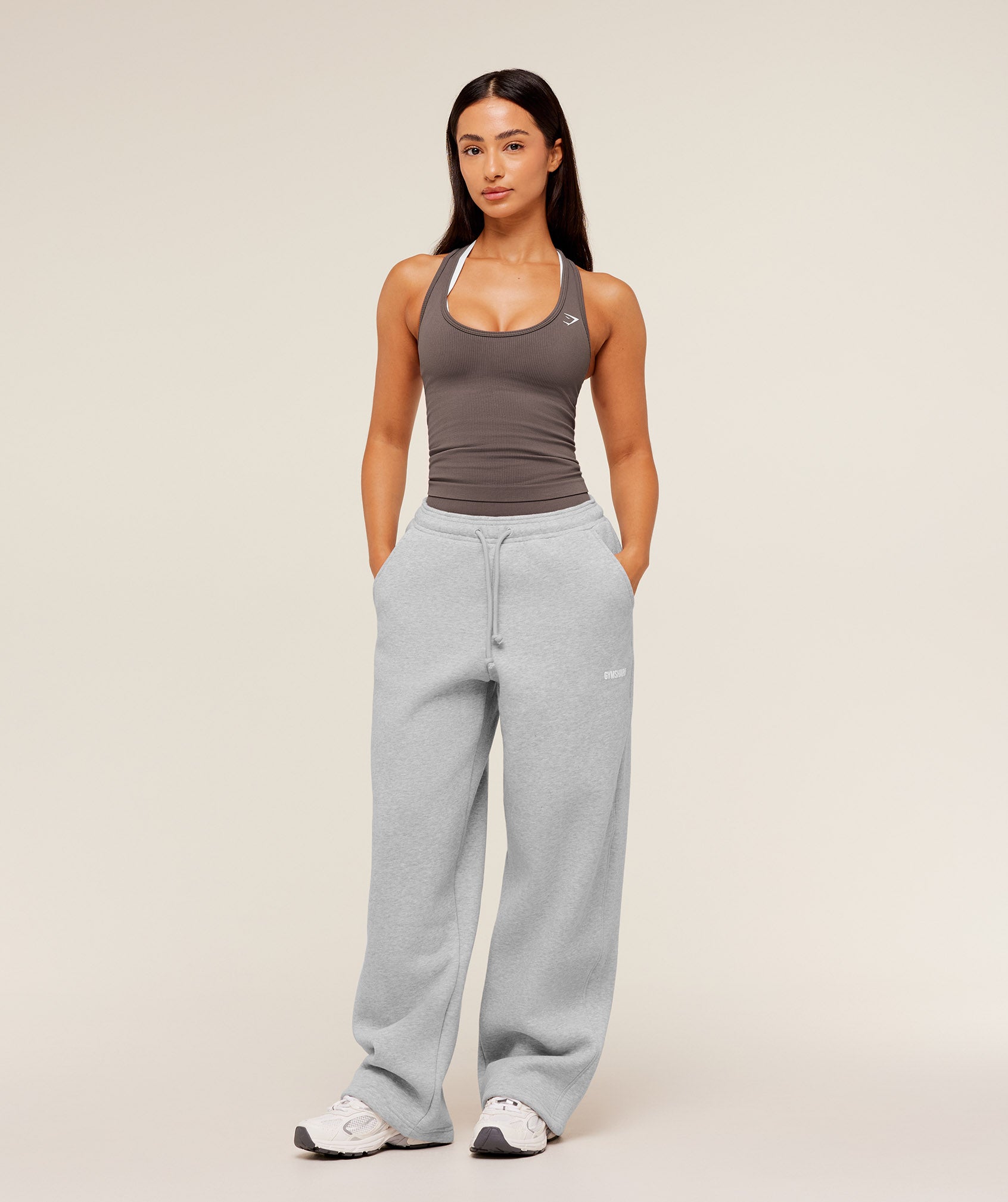 Gymshark Cosy Luxe Straight Leg Short Joggers - Bros Soft Grey Marl