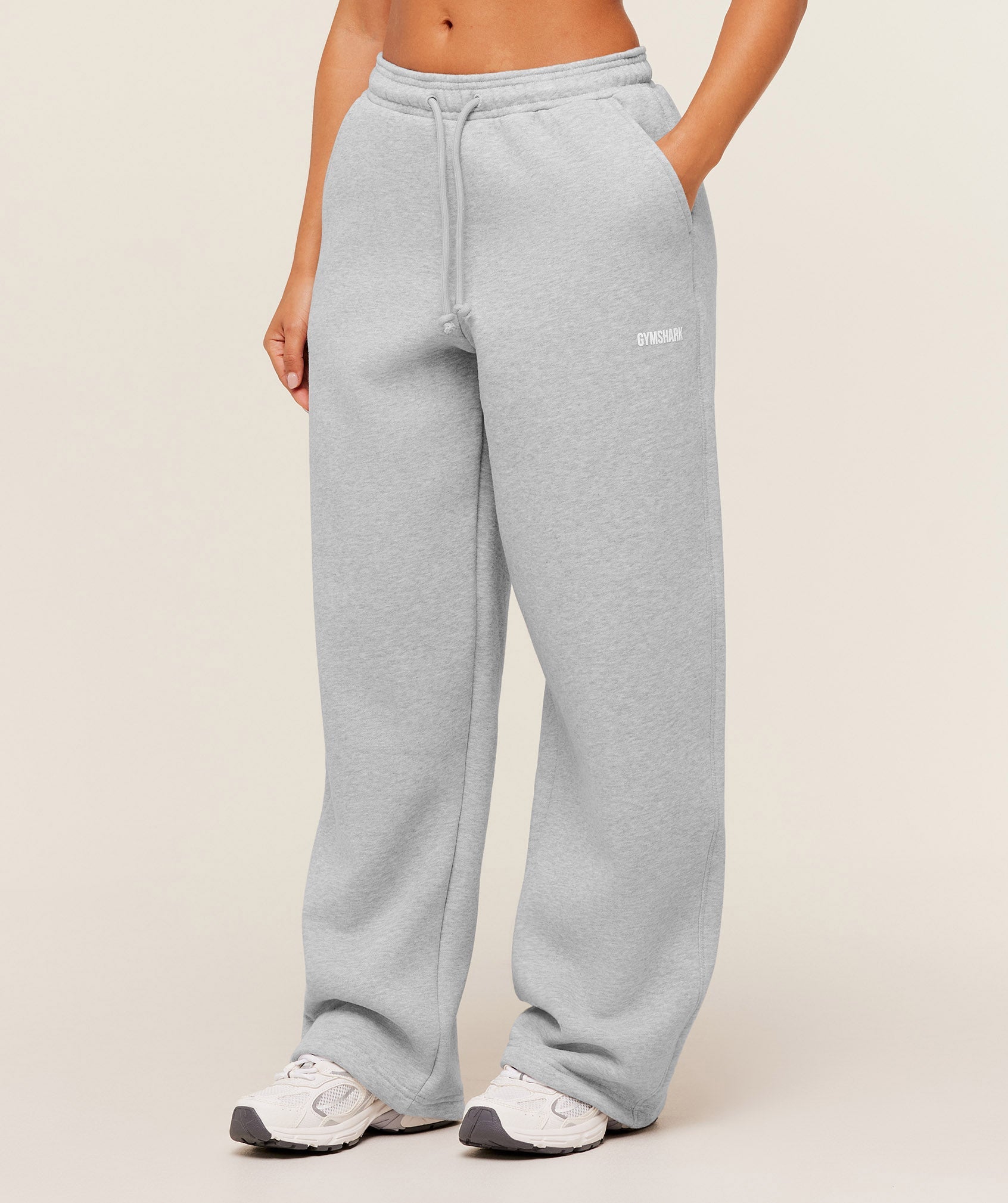 Gymshark Cosy Luxe Straight Leg Short Joggers - Bros Soft Grey Marl