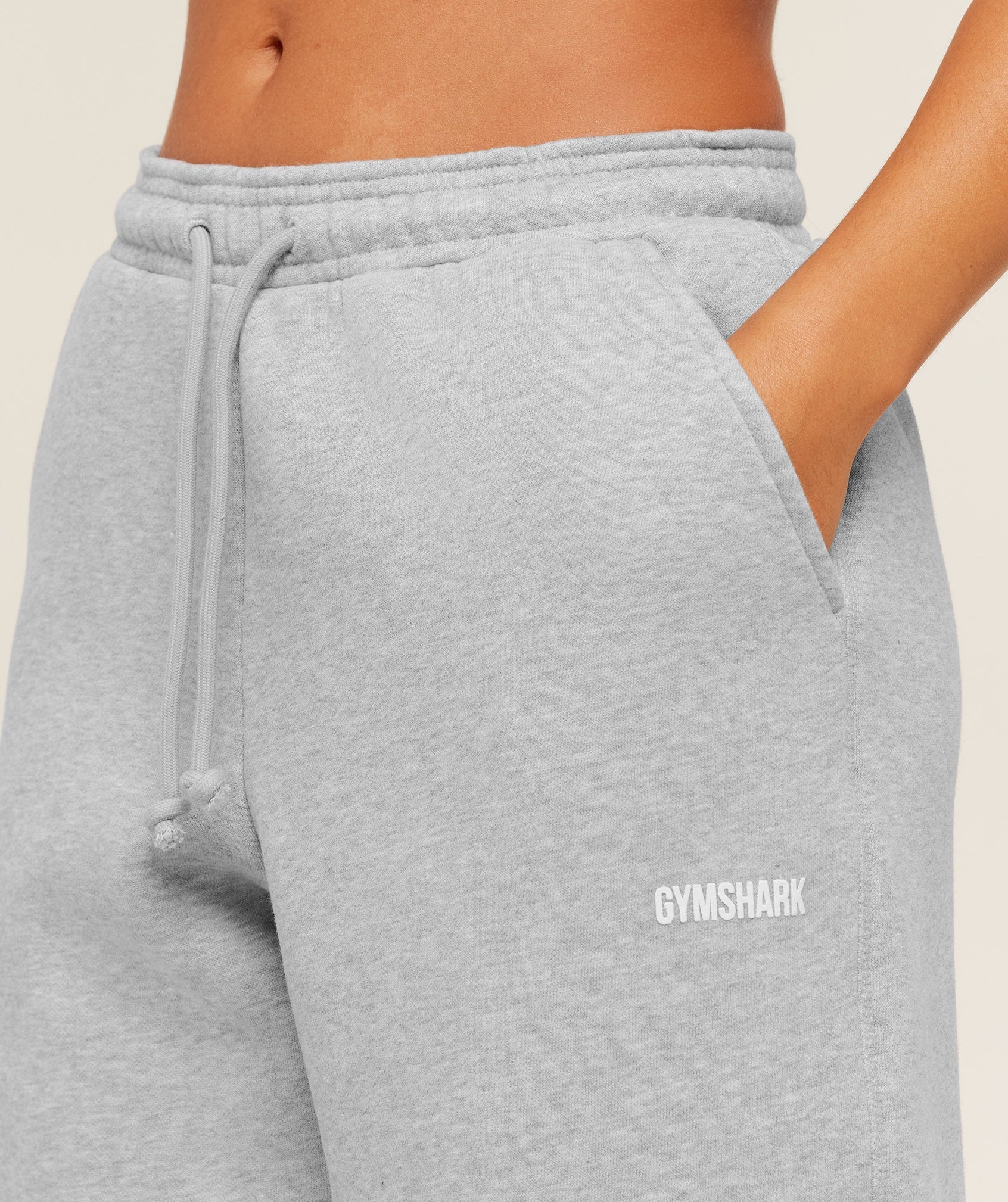 Gymshark Cosy Luxe Straight Leg Short Joggers - Bros Soft Grey Marl