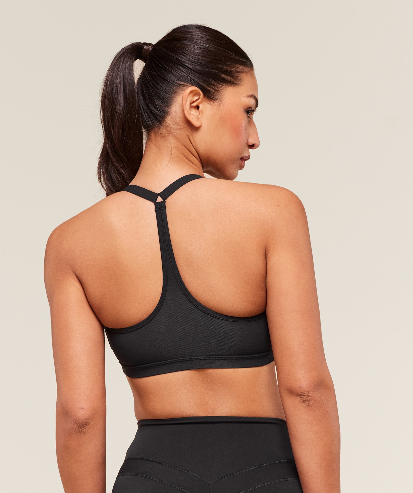 Gymshark Cotton Racerback Sports Bra - Black