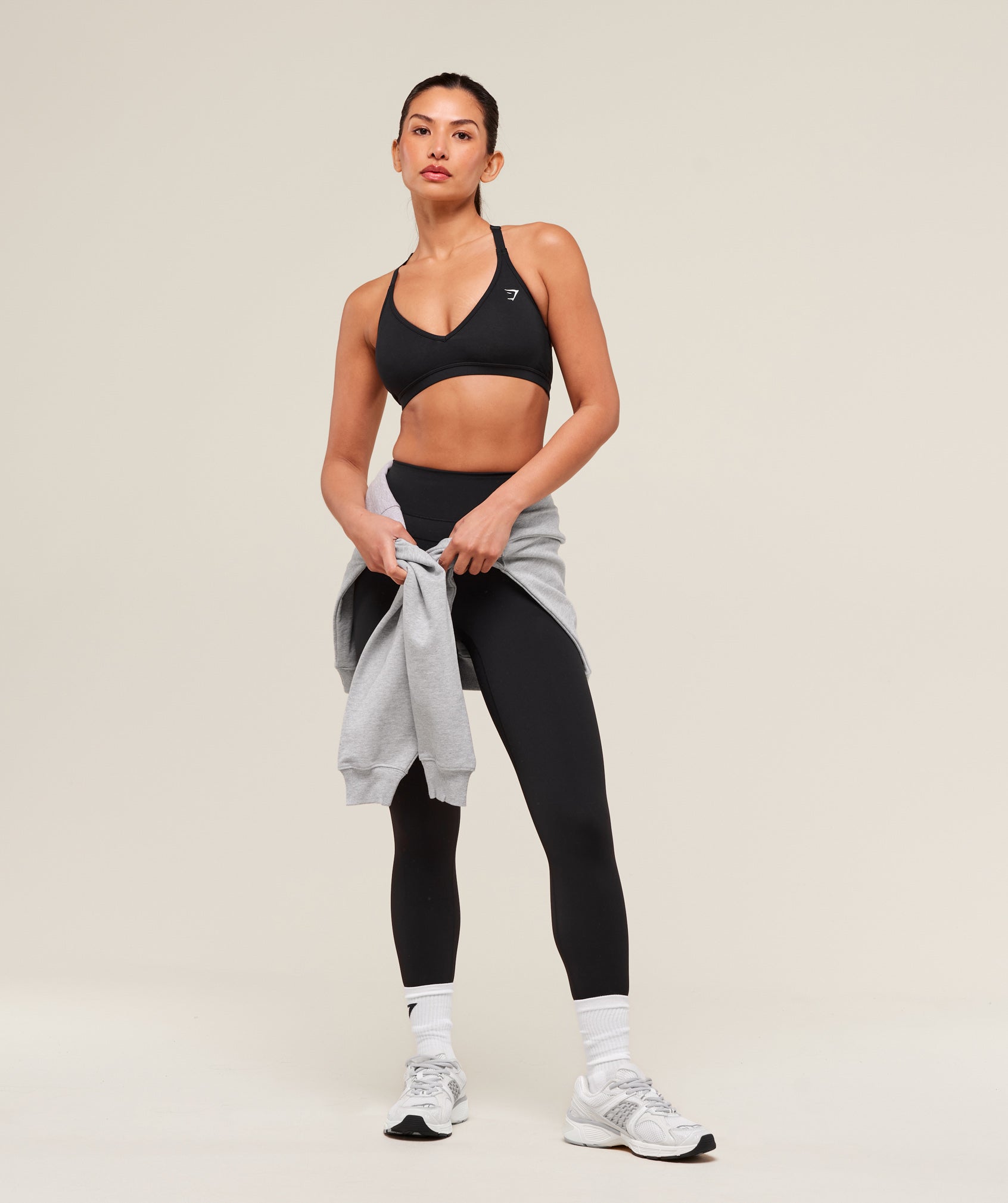 Gymshark Cotton Racerback Sports Bra - Black