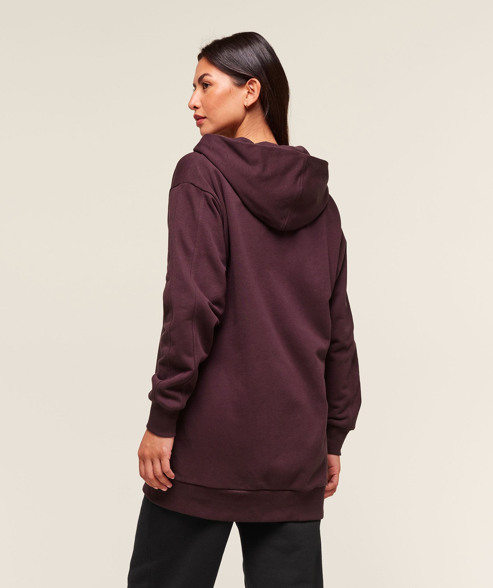 Gymshark Covered Longline Zip Up Hoodie - Cherry Purple
