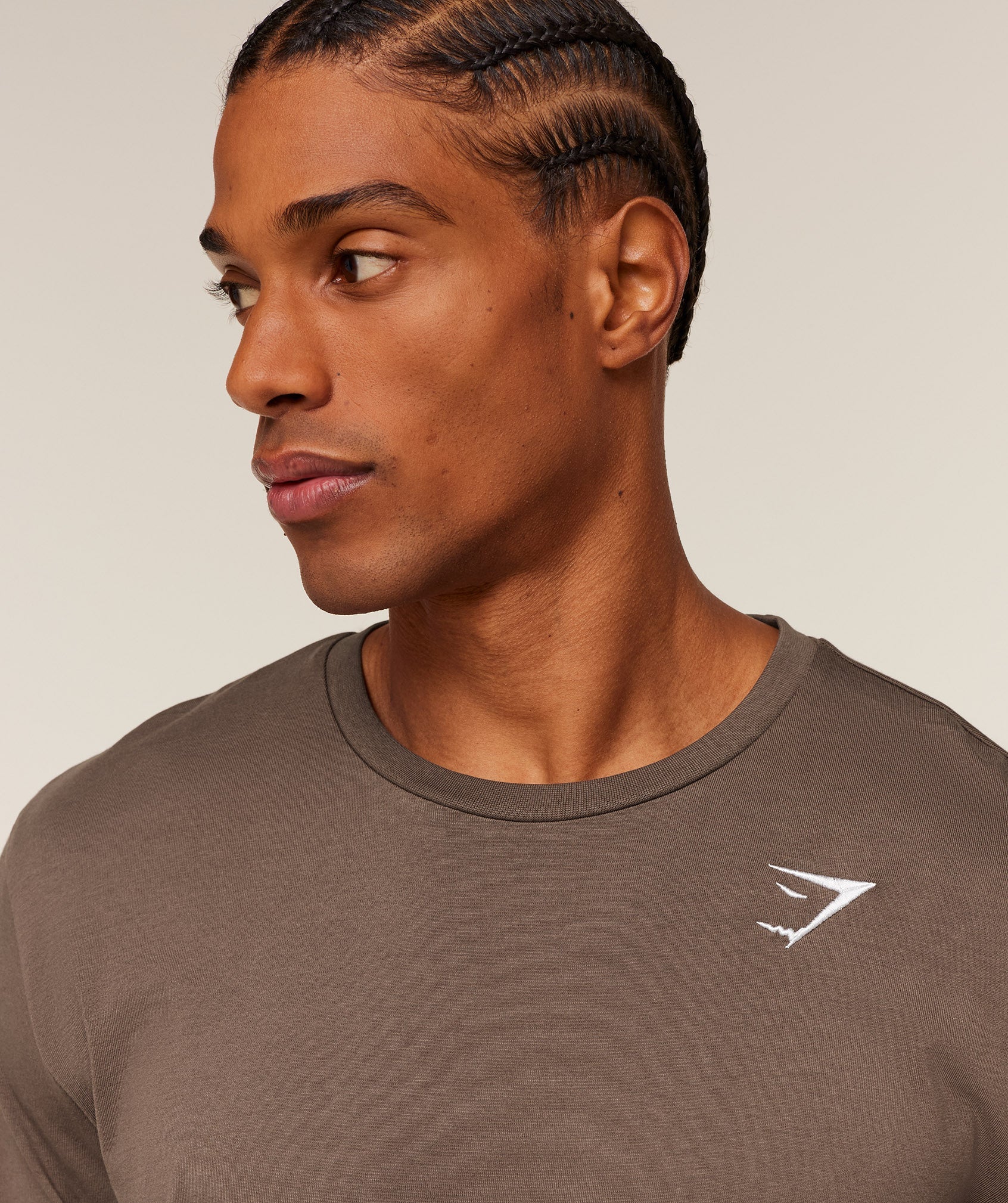 Gymshark Crest Long Sleeve T-Shirt - Soft Brown
