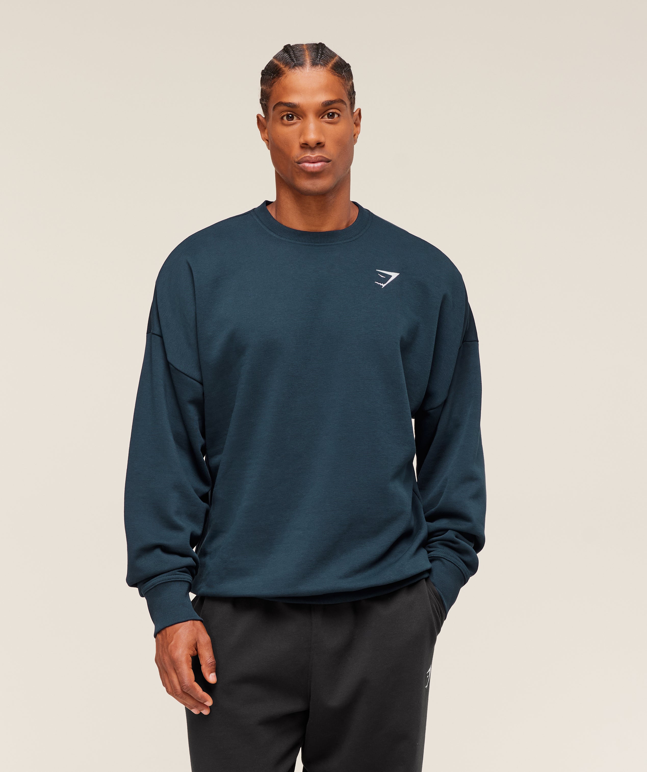 Gymshark Crest Oversized Crew - Navy