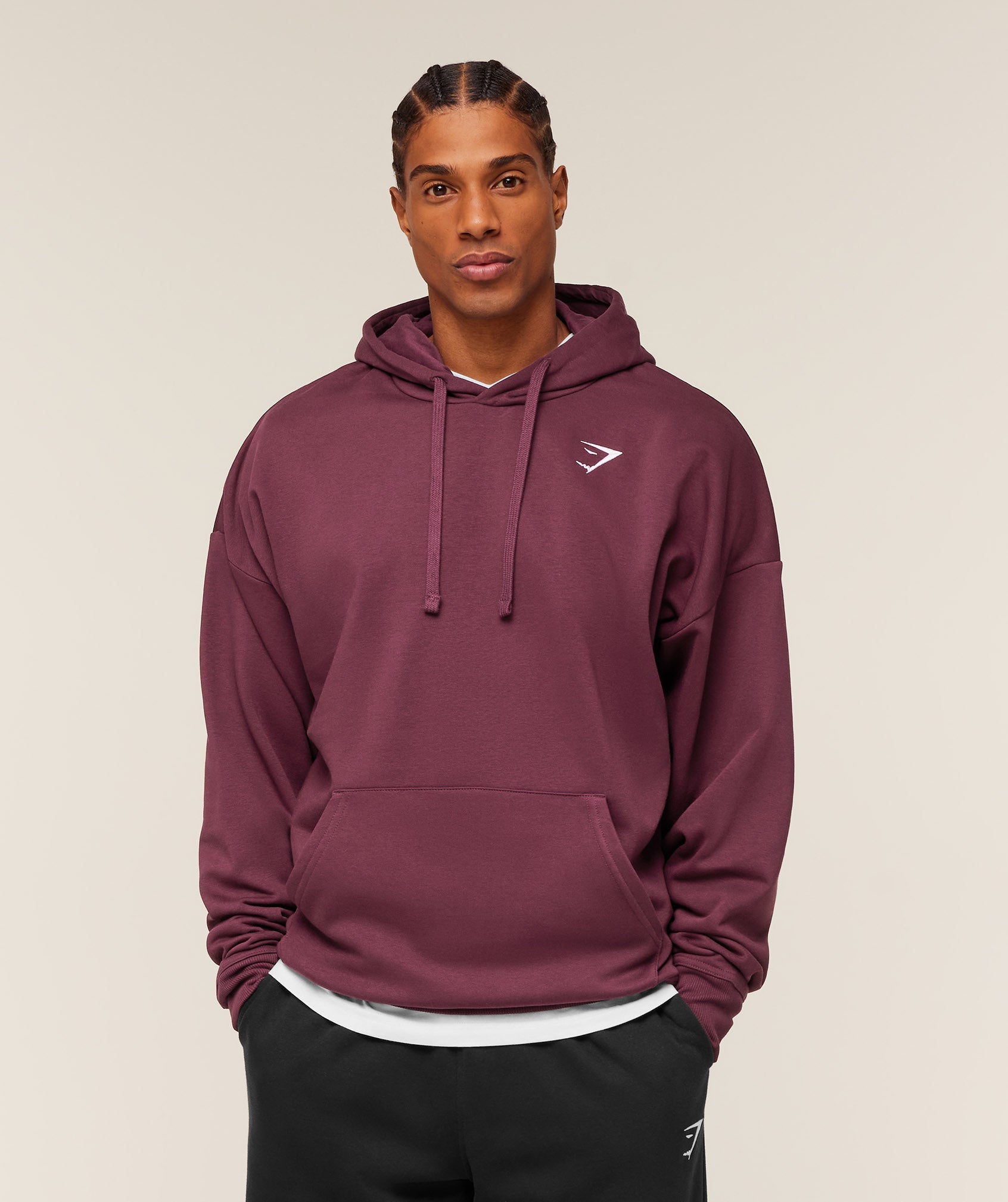 Gymshark Crest Oversized Hoodie - GS Impact Burgundy