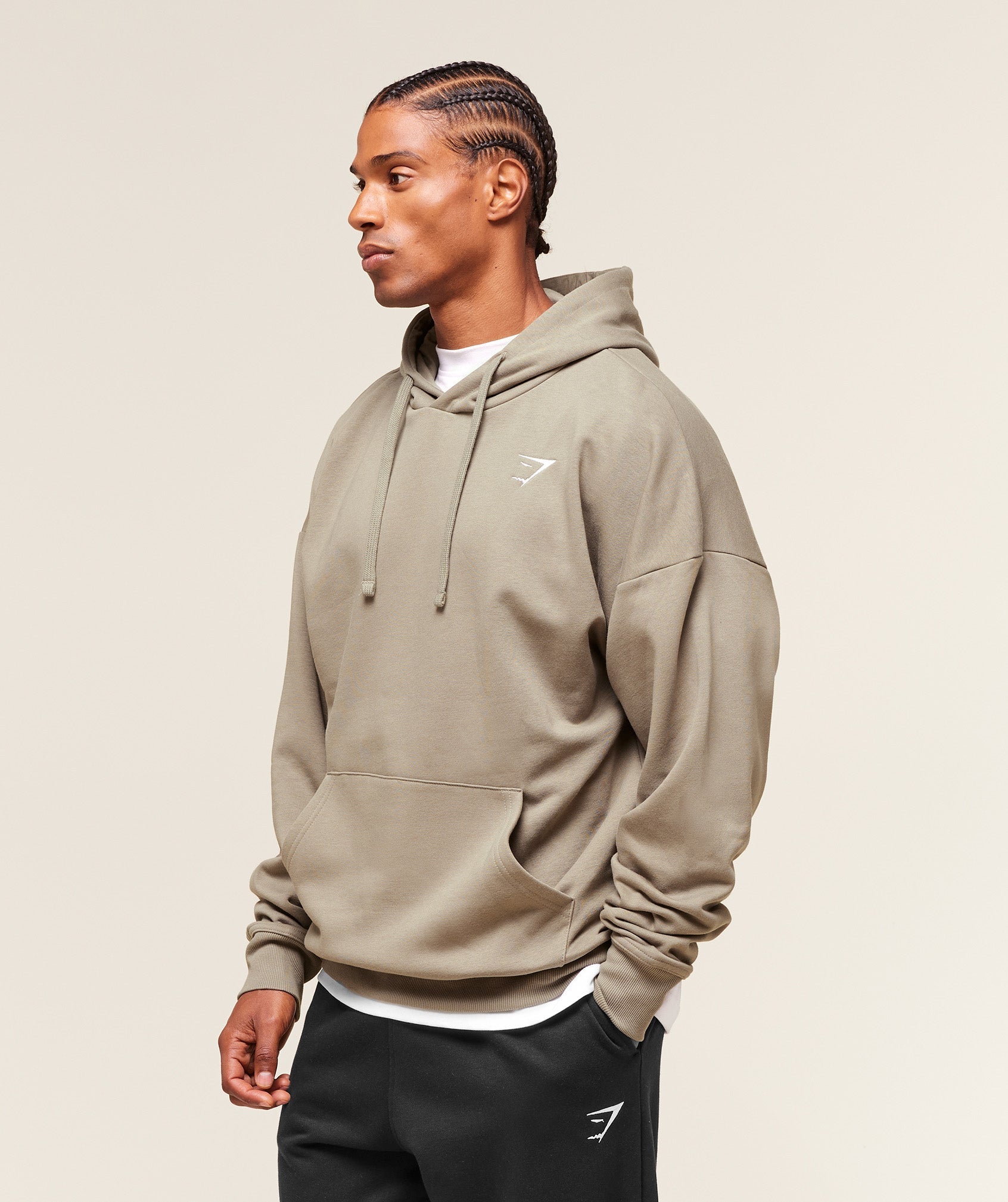 Gymshark Crest Oversized Hoodie - Linen Brown