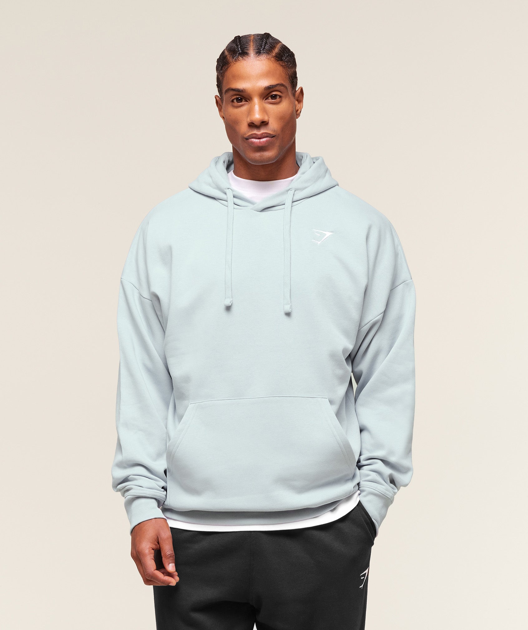 Gymshark Crest Oversized Hoodie - Smoke Blue