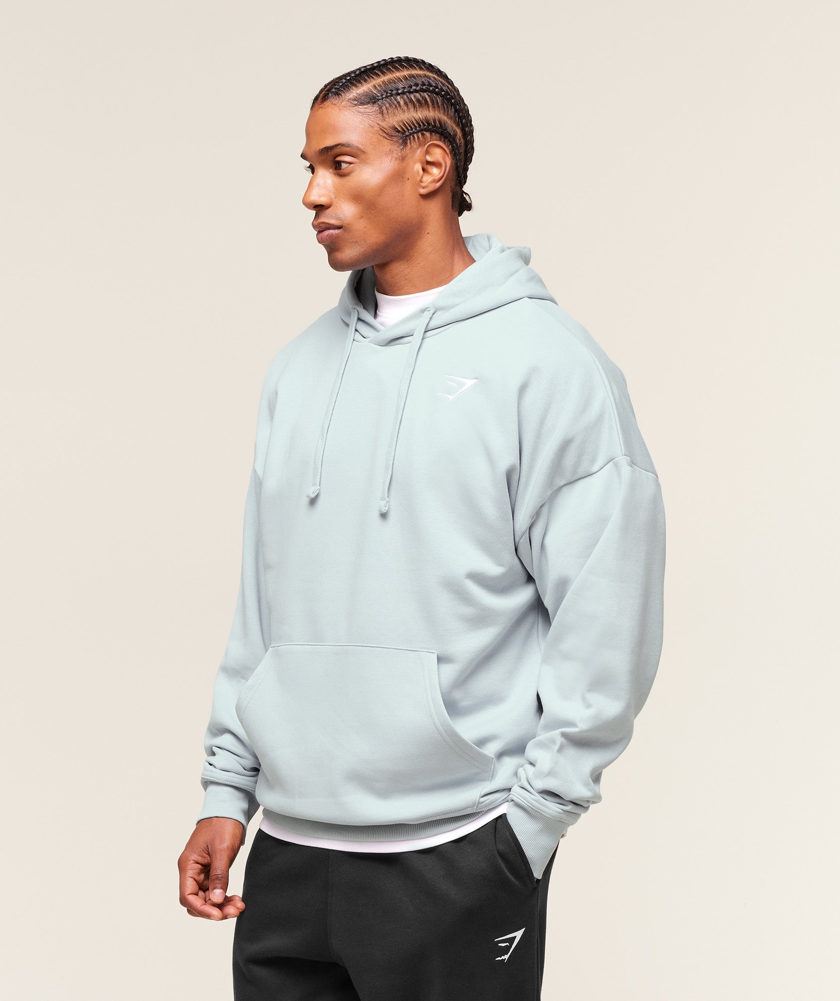 Gymshark Crest Oversized Hoodie - Smoke Blue