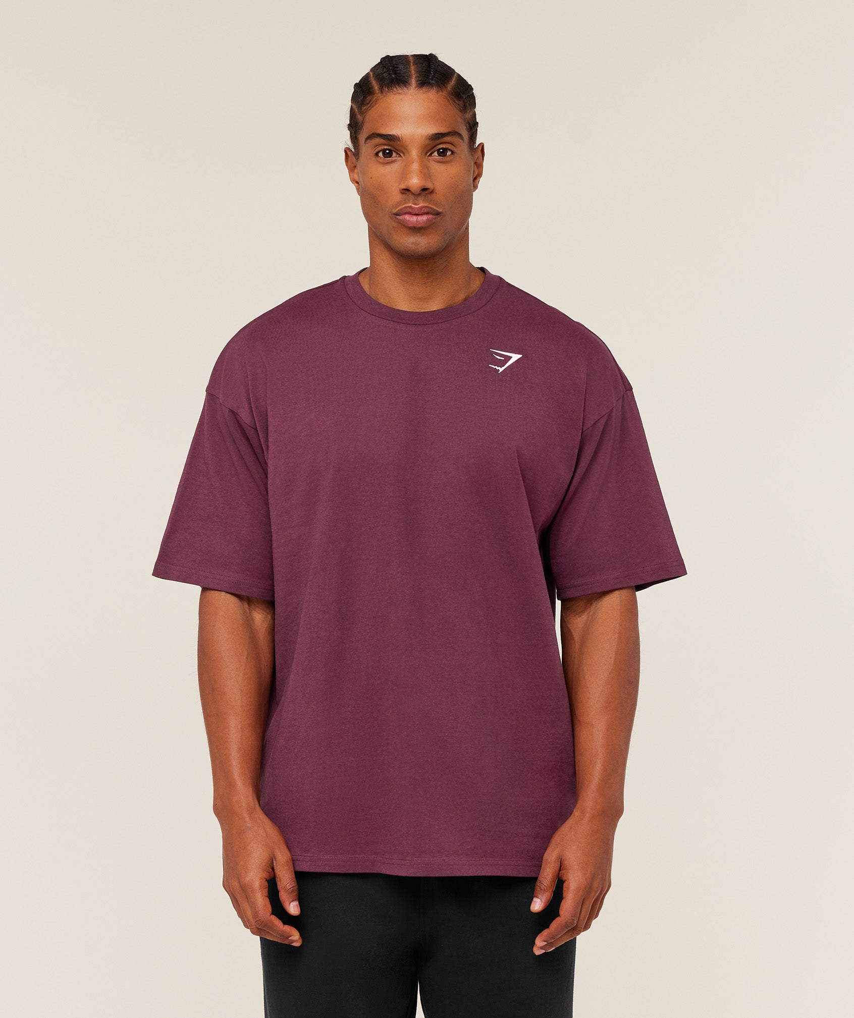 Gymshark Crest Oversized T-Shirt - GS Impact Burgundy