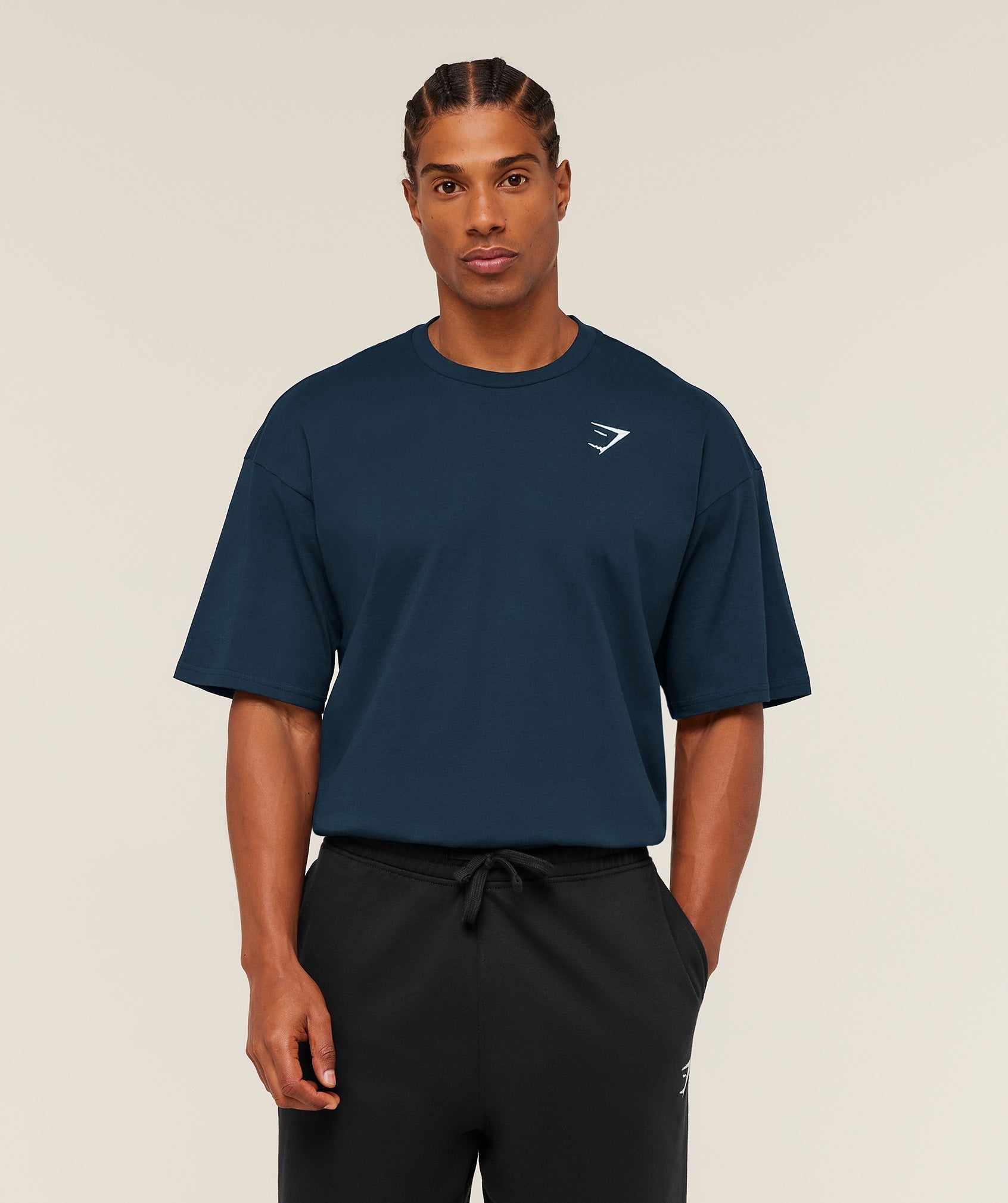 Gymshark Crest Oversized T-Shirt - GS Navy