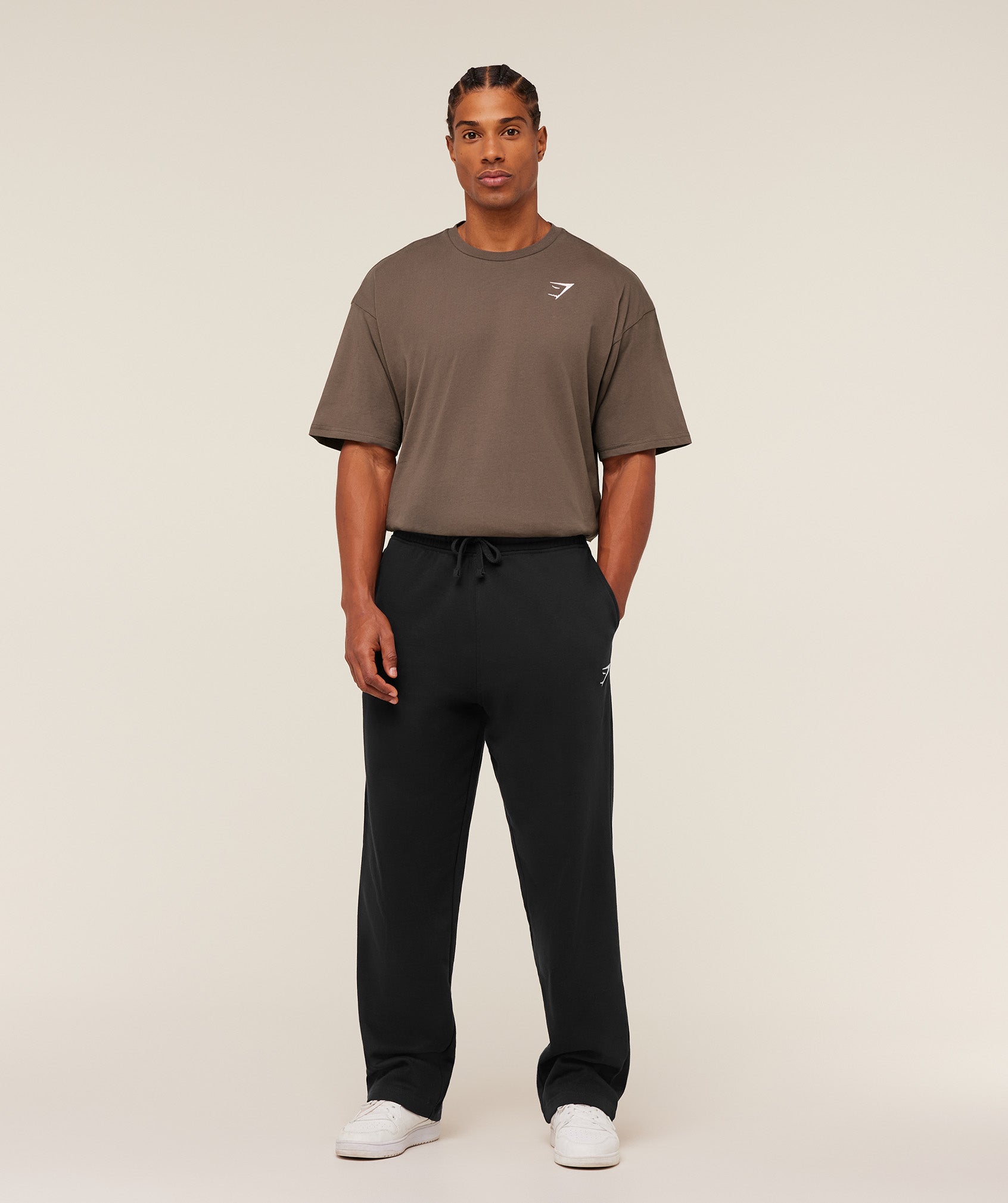 Gymshark Crest Oversized T-Shirt - Soft Brown