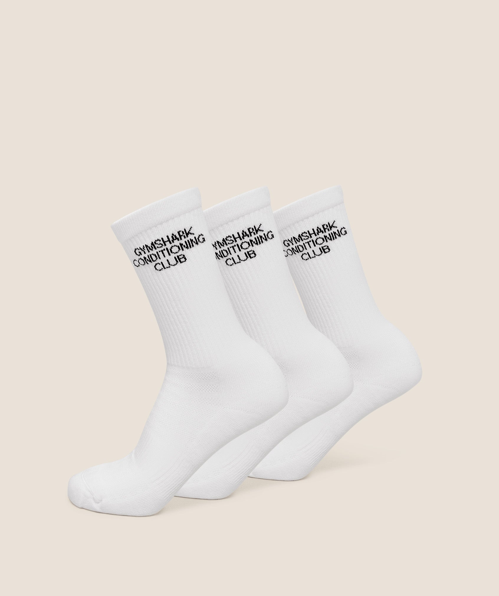Gymshark Conditioning Club Graphic Crew Sock 3pk - White