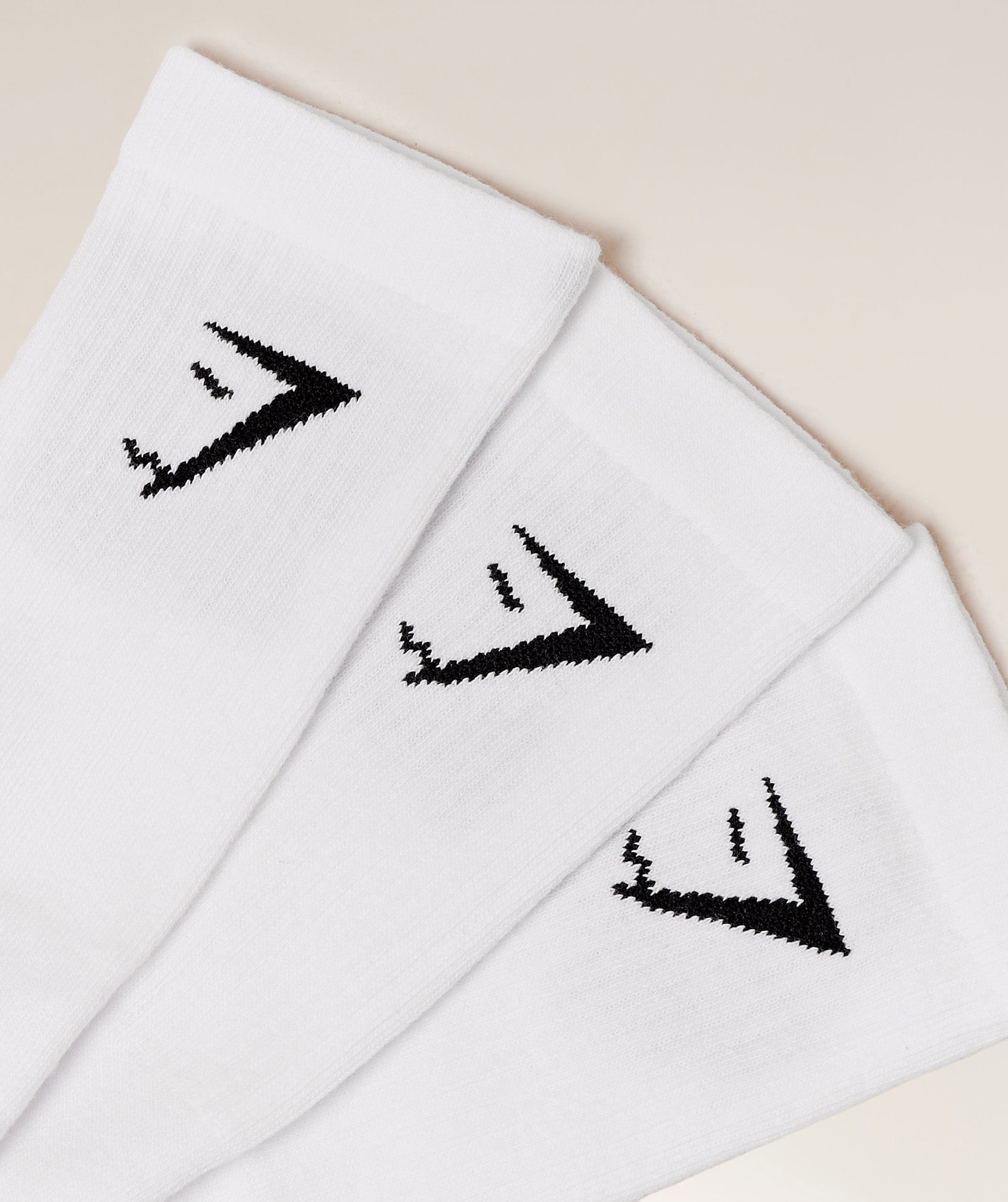 Gymshark Motivate Graphic Crew Sock 3pk - White
