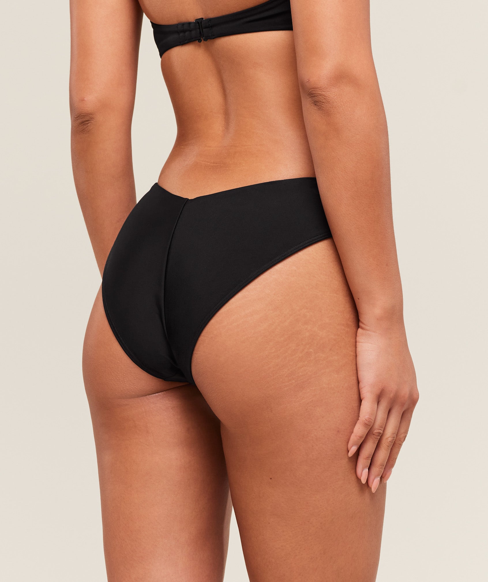 Dipped Front Bikini Bottom - Black