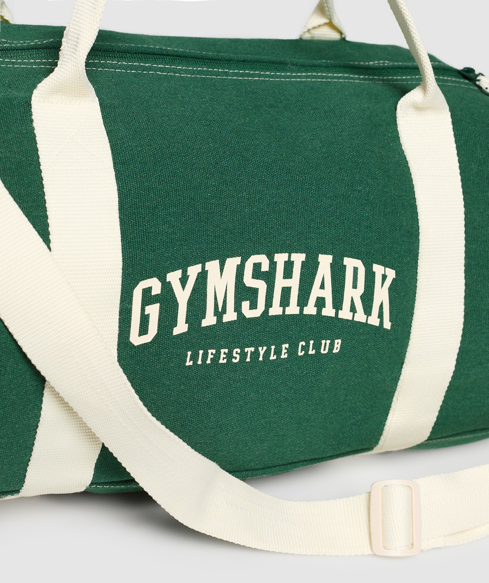 Gymshark Collegiate Canvas Duffle - Classic Green/Oat White