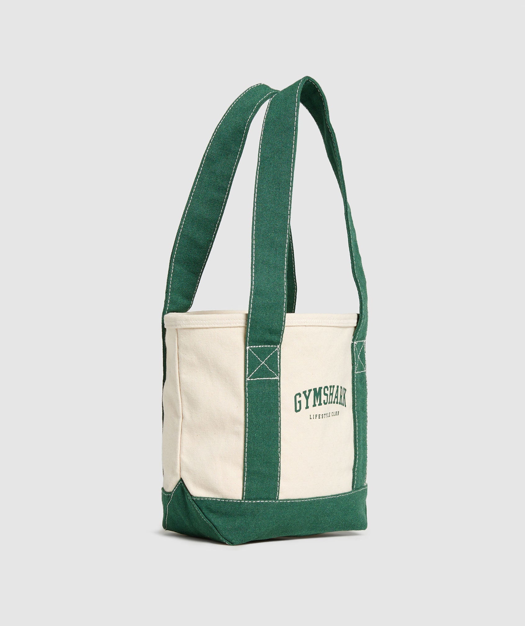 Gymshark Collegiate Mini Tote - Oat White/Classic Green