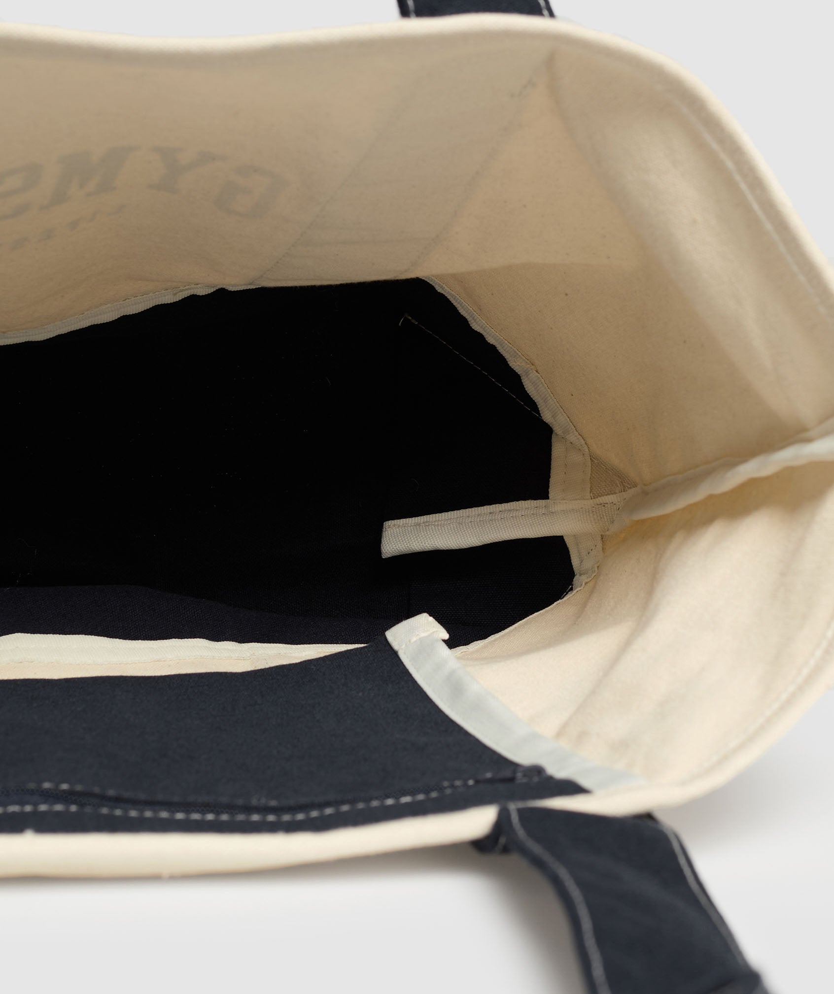 Gymshark Collegiate Oversized Tote - Oat White/Heavy Blue