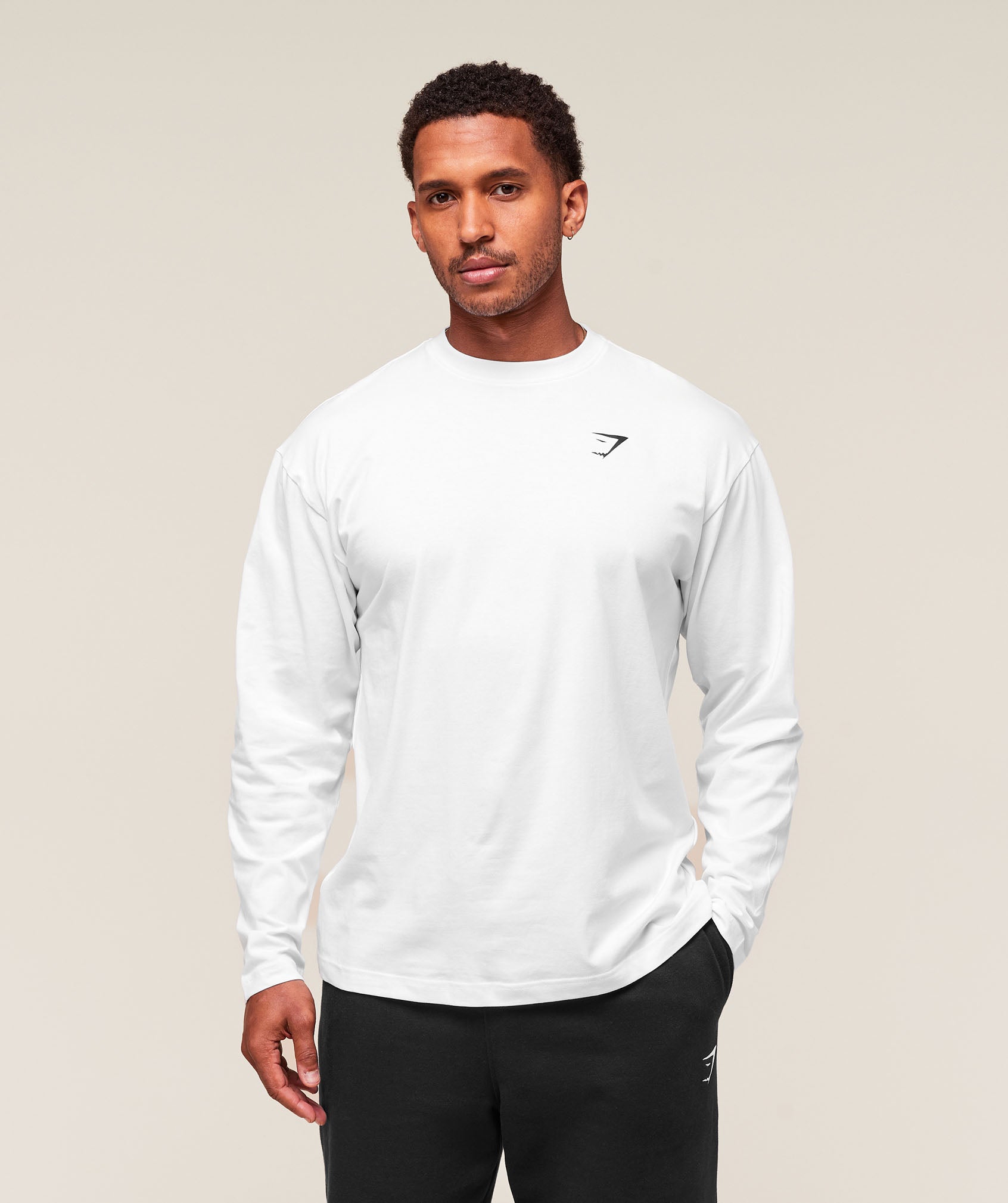 Gymshark Essential Oversized Long Sleeve T-Shirt - White