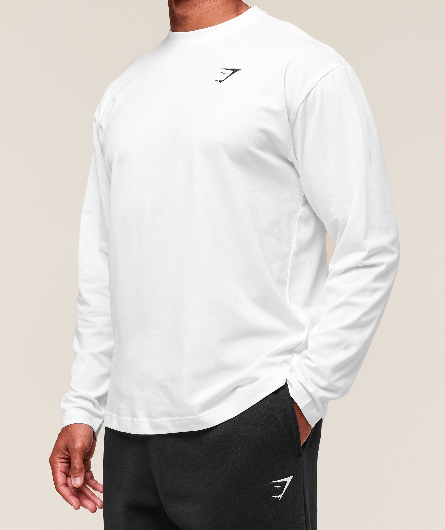 Gymshark Essential Oversized Long Sleeve T-Shirt - White