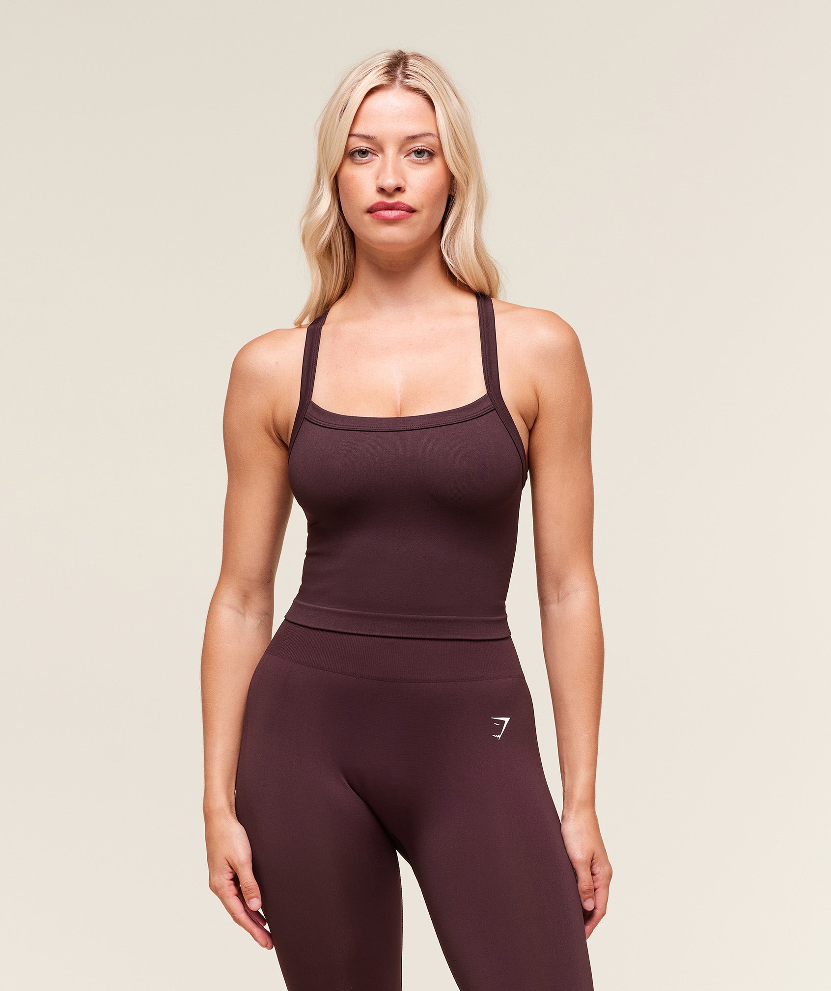 Gymshark Everyday Seamless Ribbed Midi Top - Cherry Purple