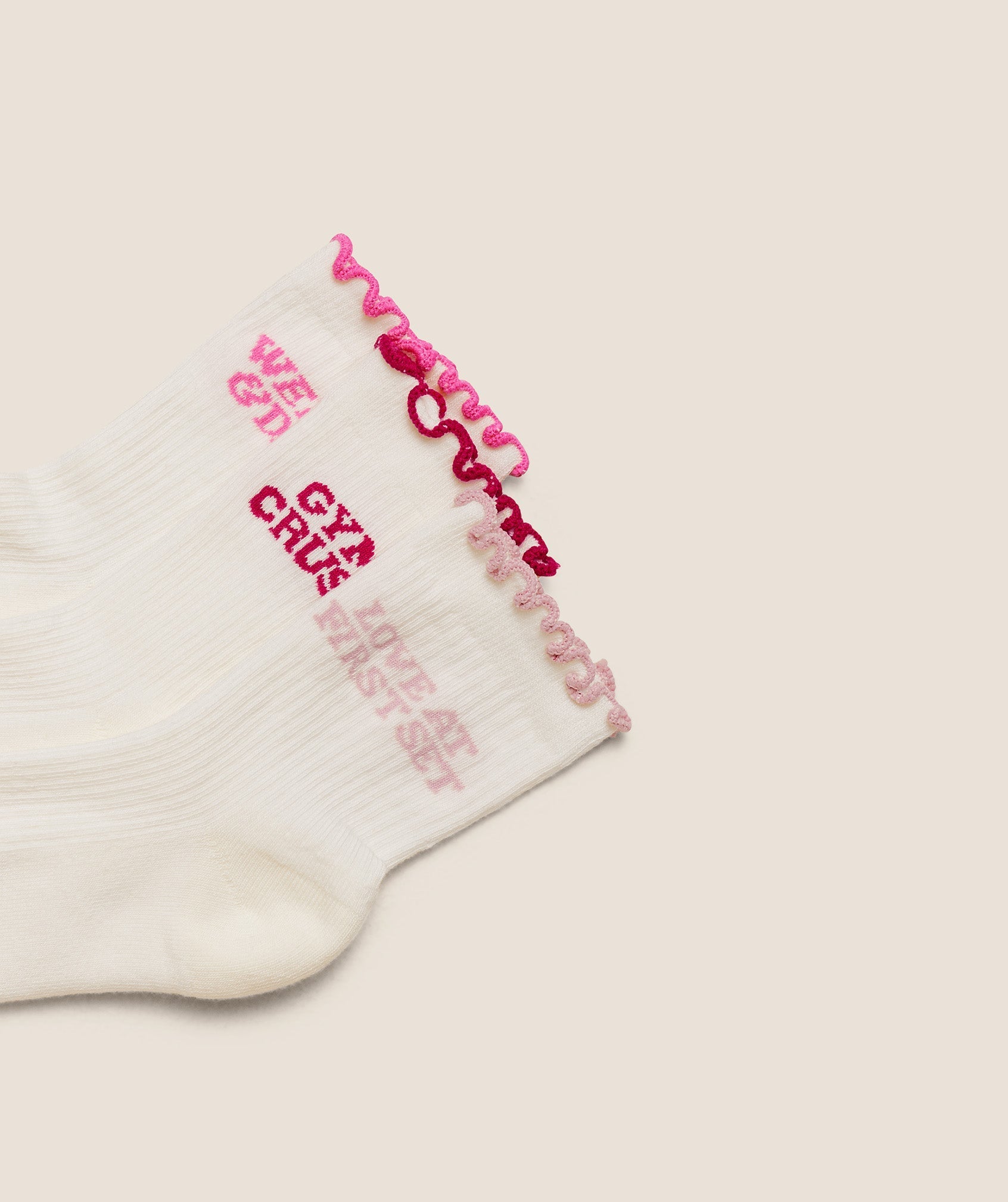 Gymshark Valentines Graphic Frill Midi 3pk - Soft White