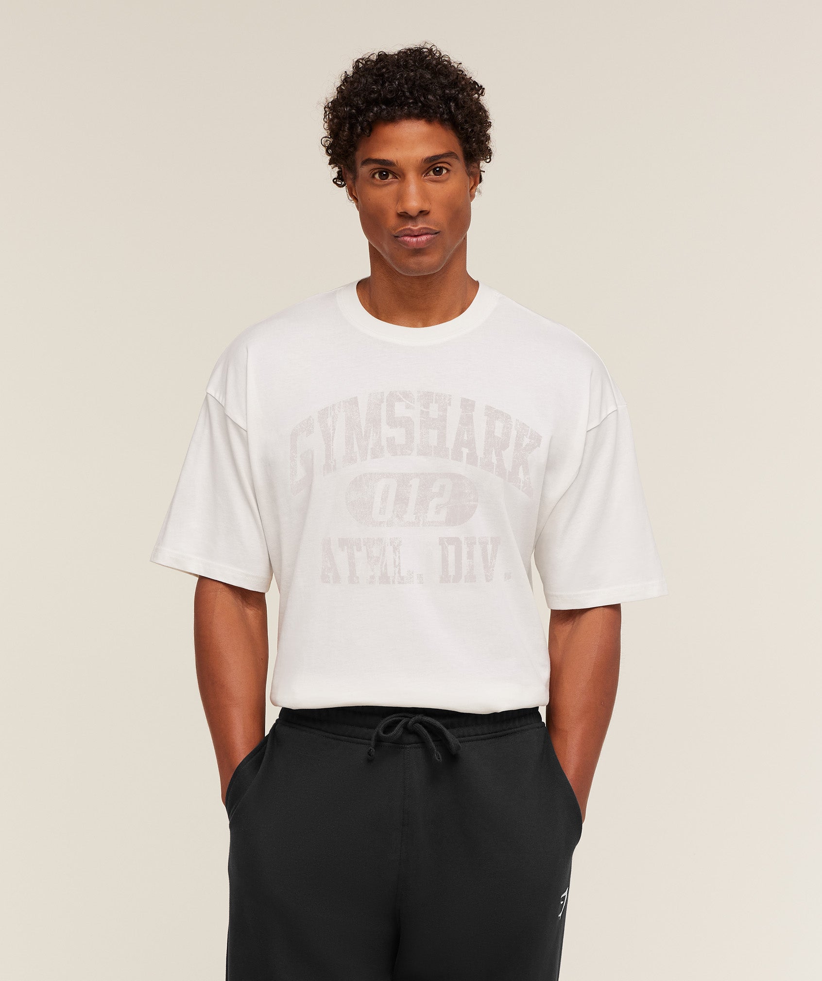 Gymshark Athletic Division Graphic T-Shirt - GS Soft White
