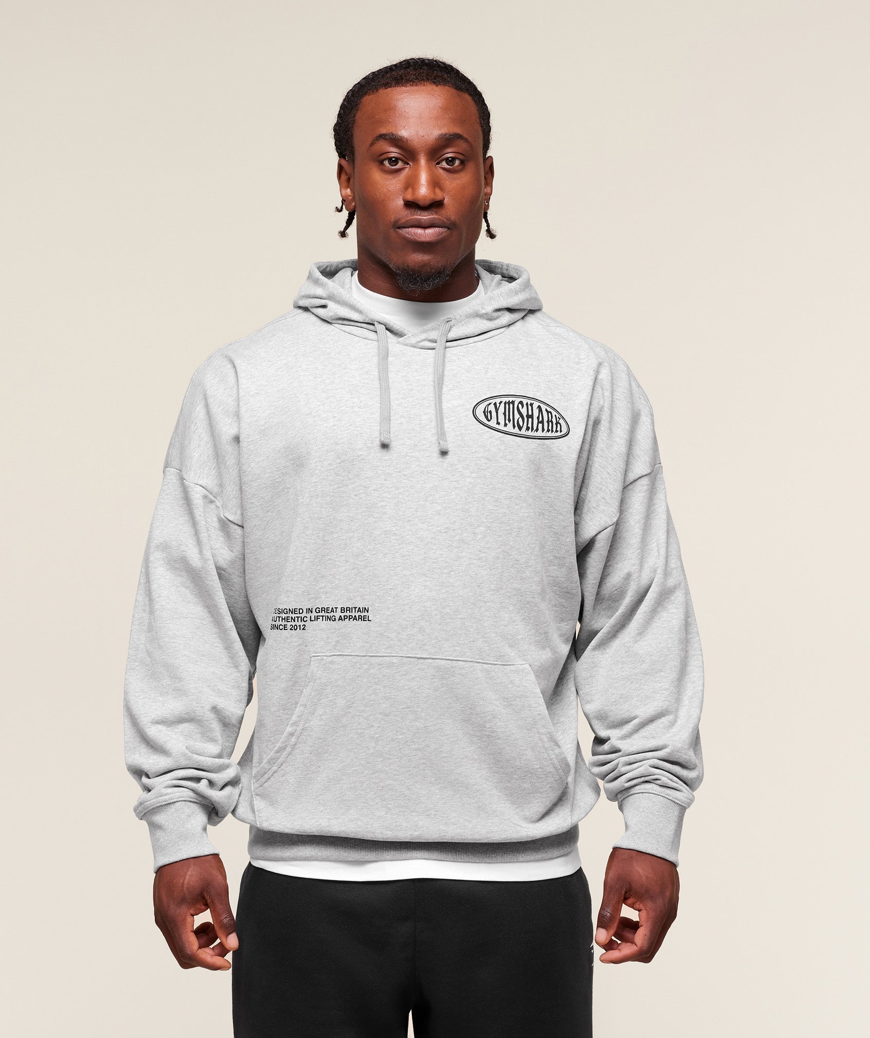 Gymshark Authentic Lifting Apparel Hoodie - Light Grey Core Marl