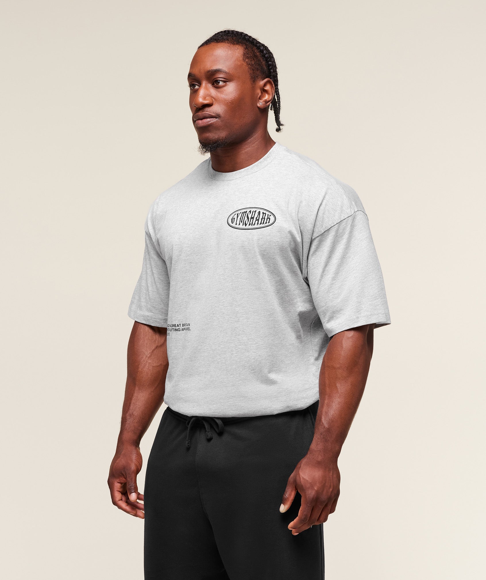 Gymshark Authentic Lifting Apparel T-Shirt - Light Grey Core Marl