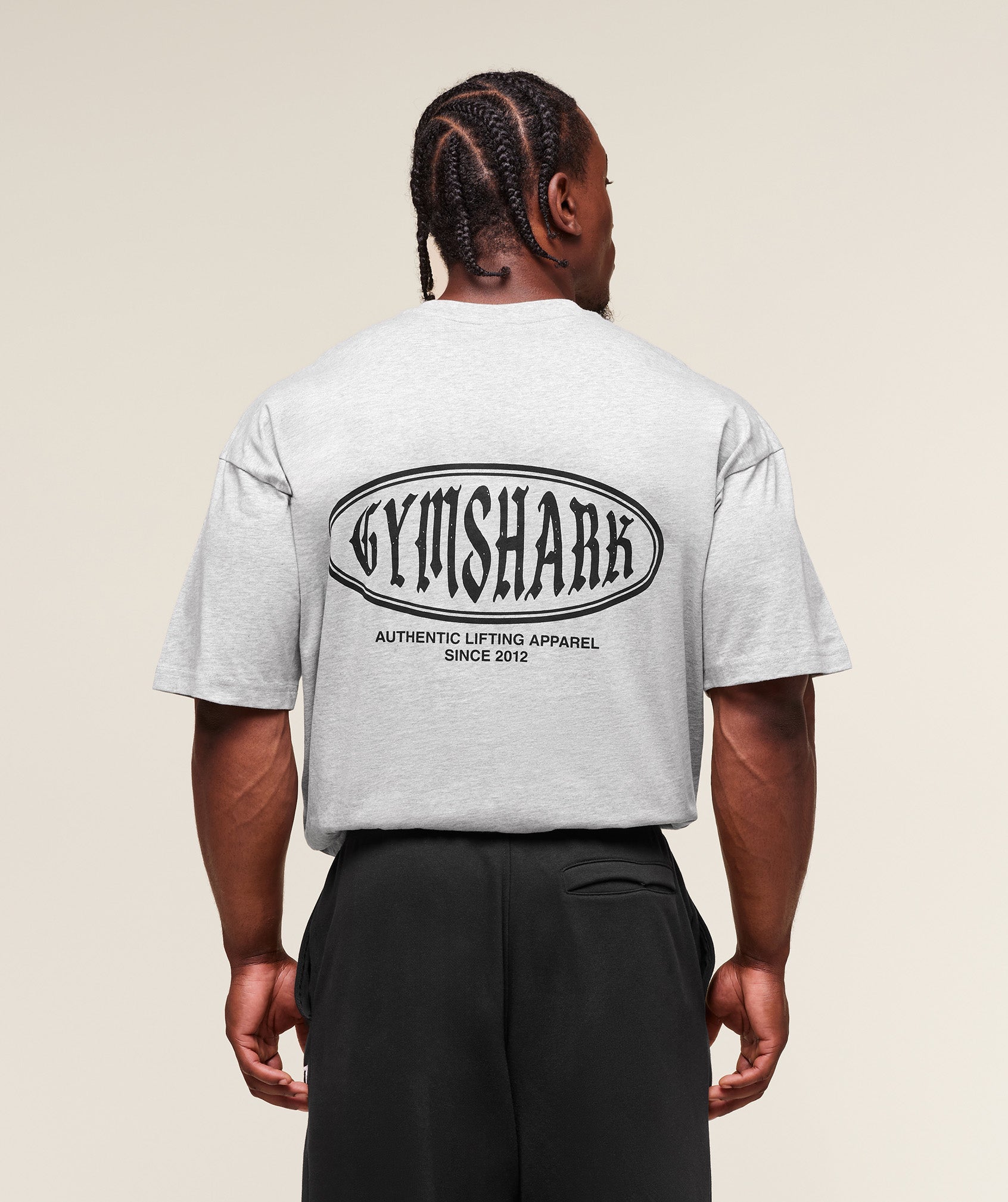 Gymshark Authentic Lifting Apparel T-Shirt - Light Grey Core Marl